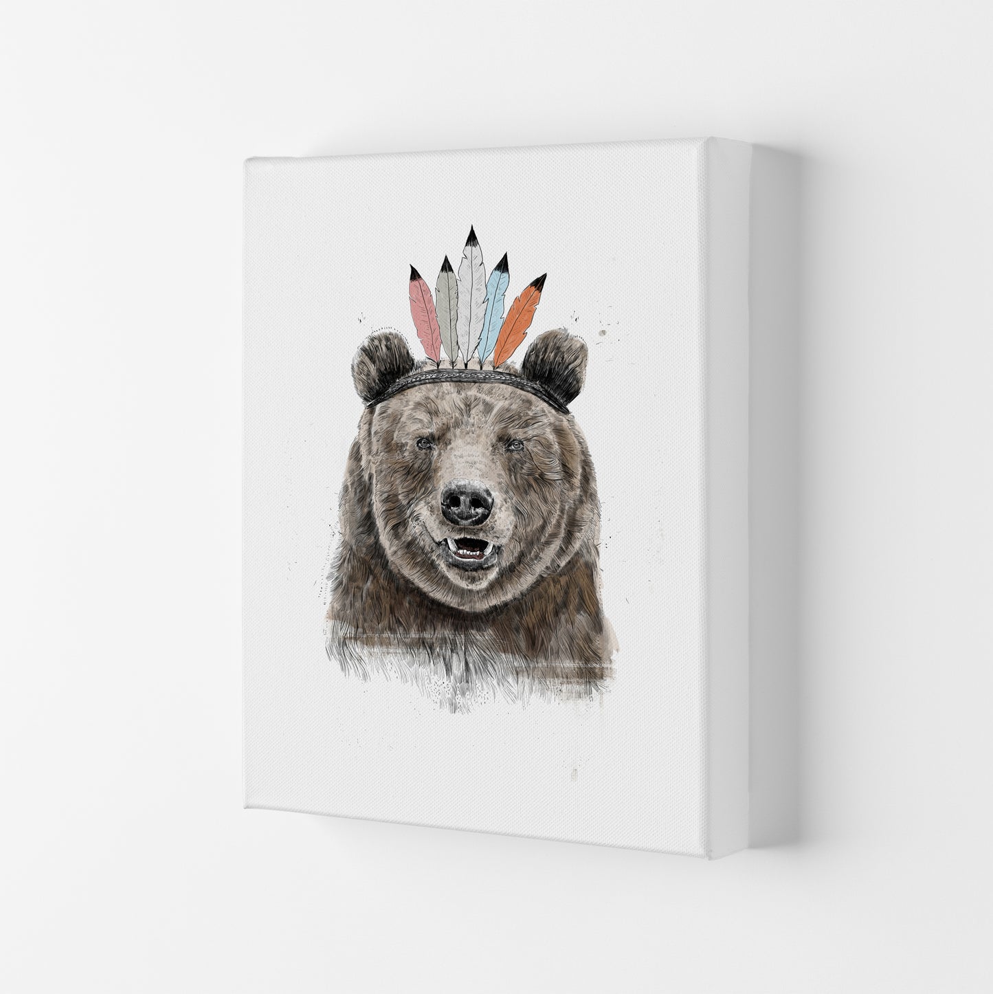 Festival Bear Animal Art Print by Balaz Solti Canvas