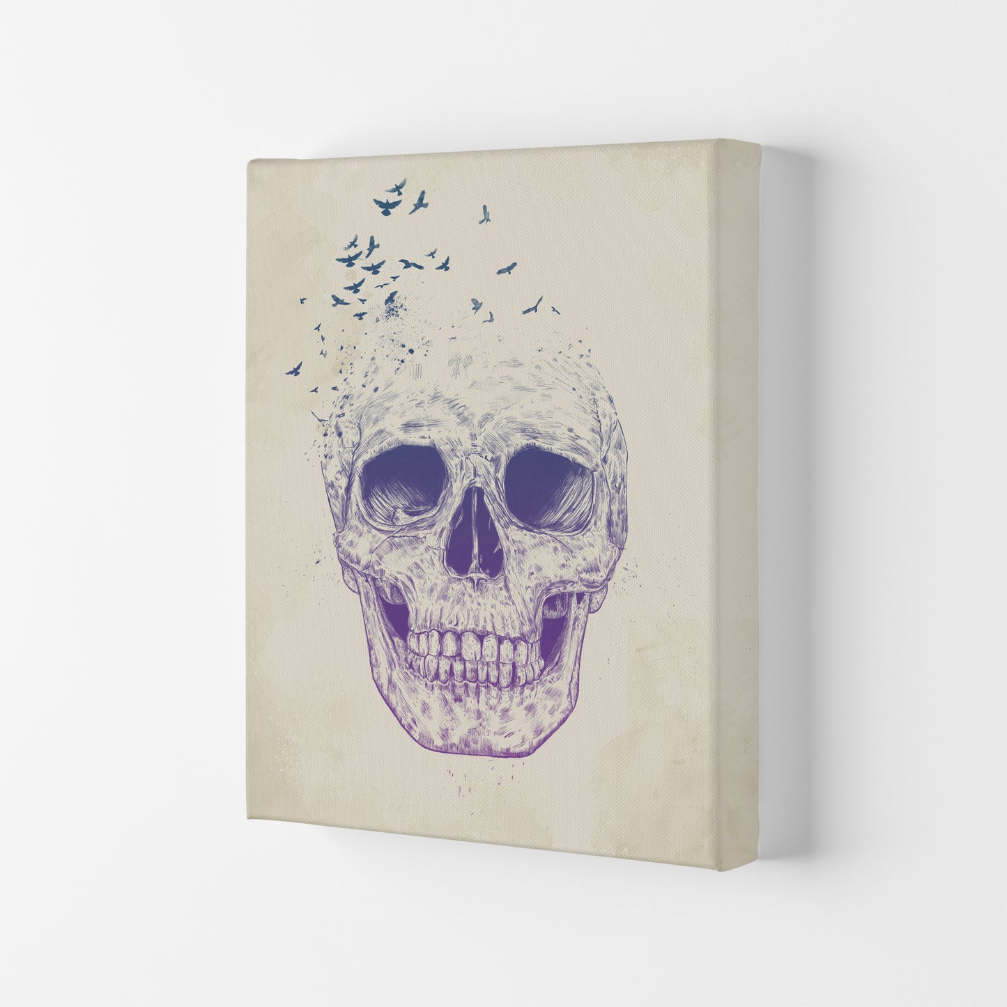 Let Them Fly Skull II Gothic Art Print by Balaz Solti Canvas