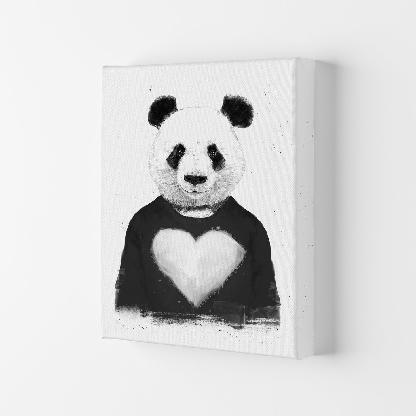 Lovely Panda Animal Art Print by Balaz Solti Canvas