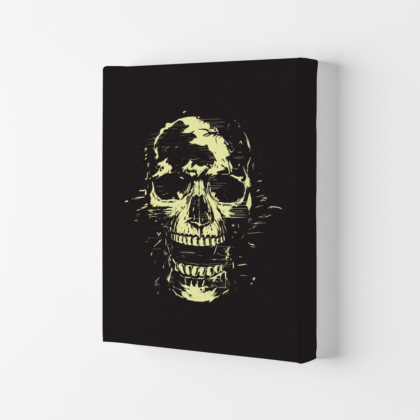 Scream Skull Black Art Print by Balaz Solti Canvas