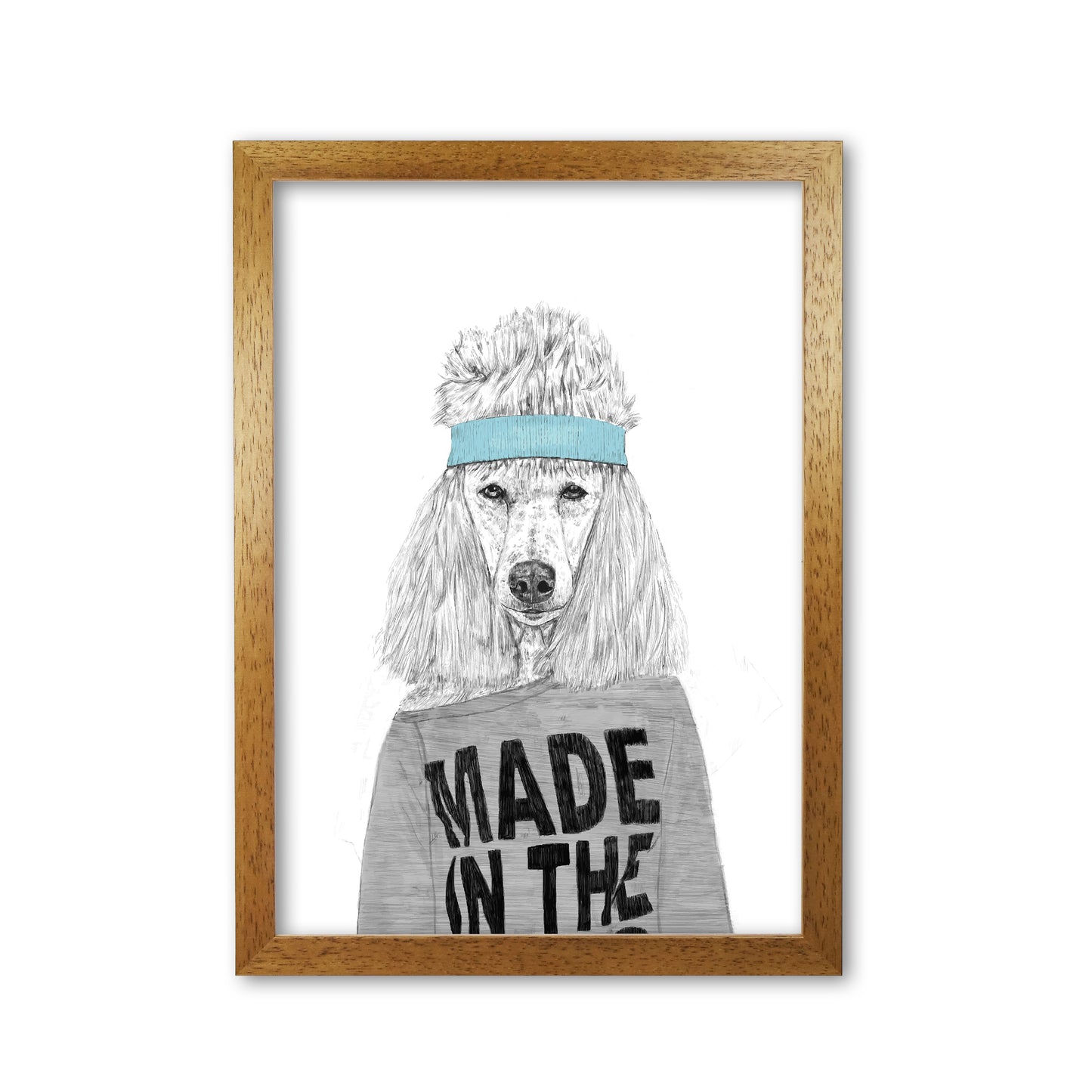 80's Bitch Dog Animal Modern Art Print by Balaz Solti Oak Grain
