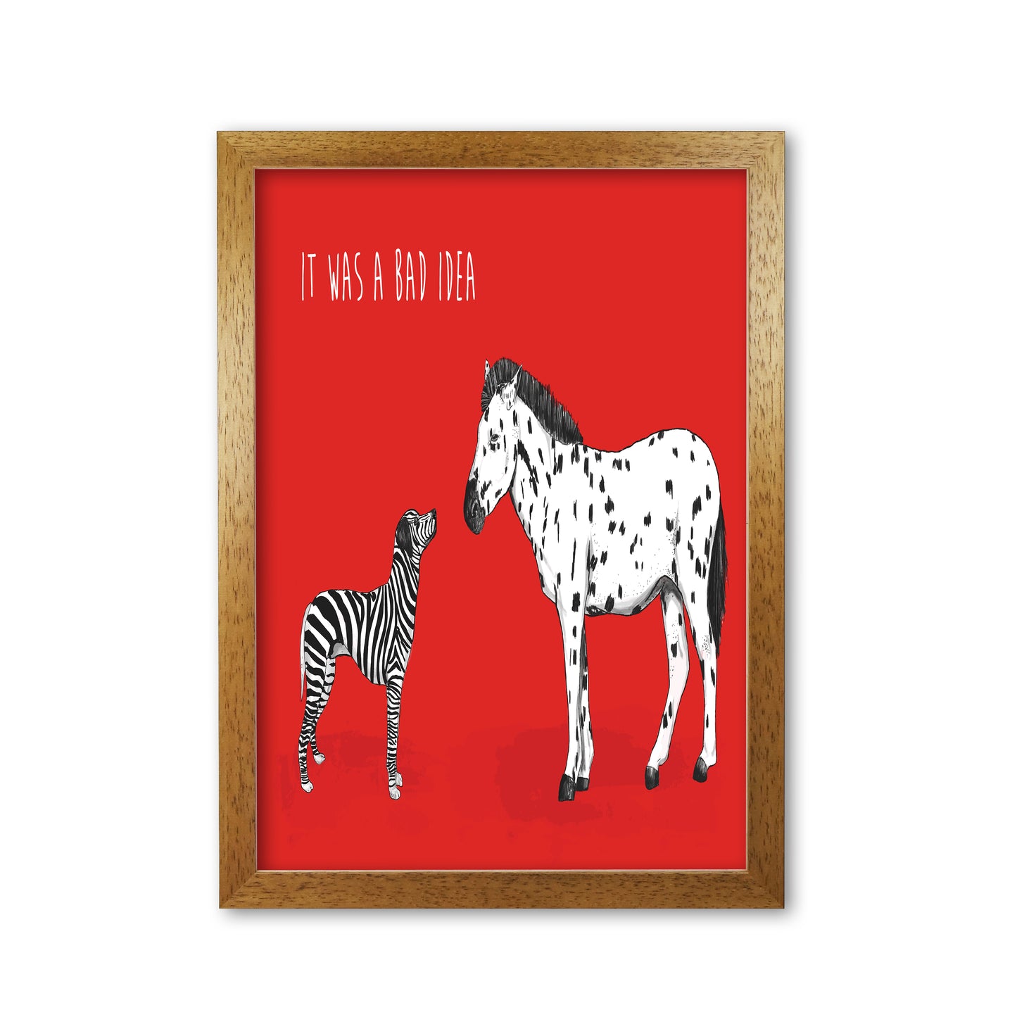 It Was A Bad Idea Humorous Animals Animal Art Print by Balaz Solti Oak Grain