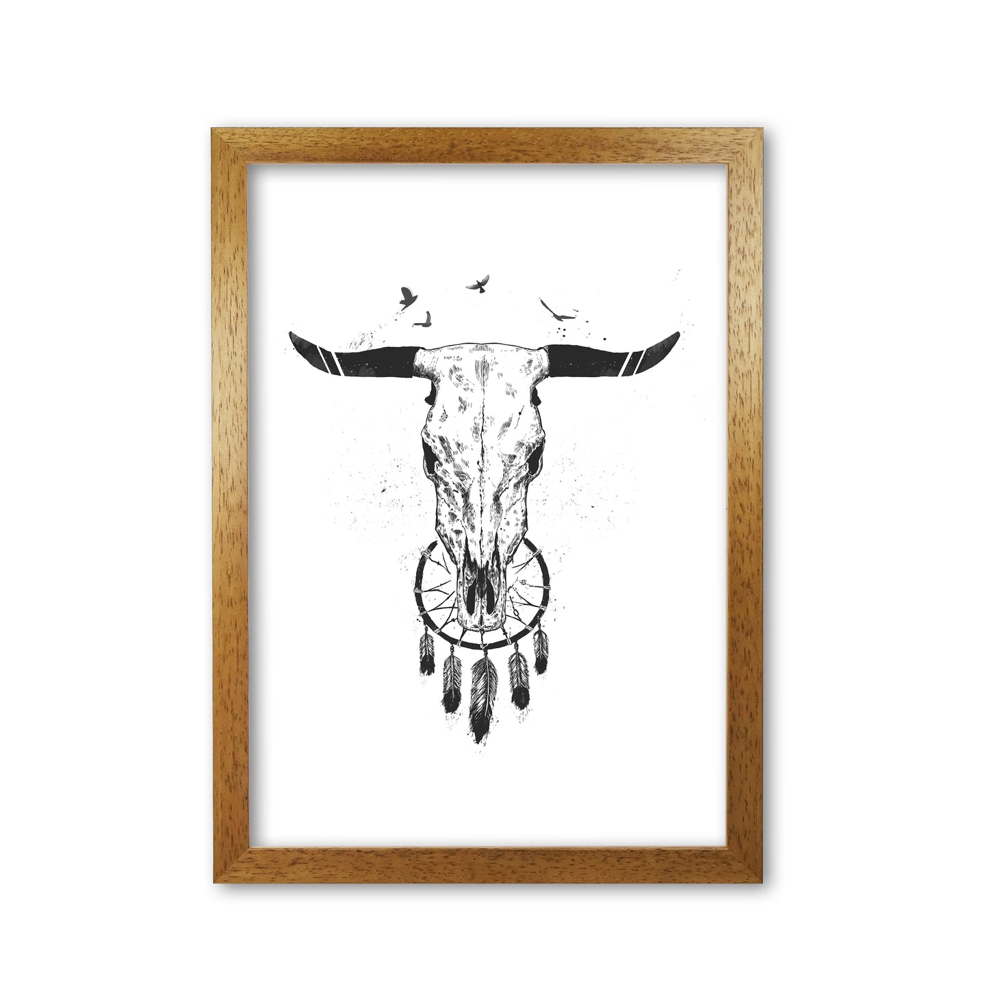 Beautiful Dream B&W Animal Art Print by Balaz Solti Oak Grain