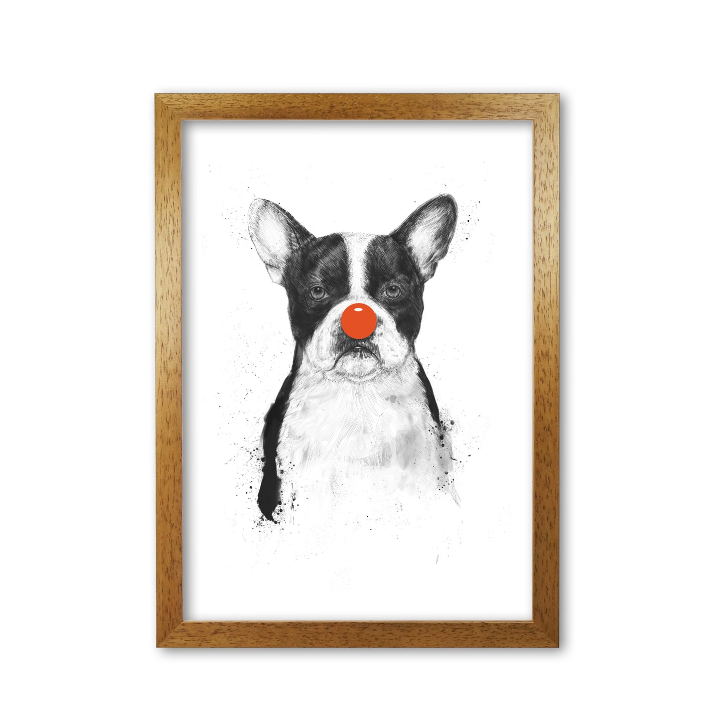 I'm Not Your Clown Bulldog Animal Art Print by Balaz Solti Oak Grain