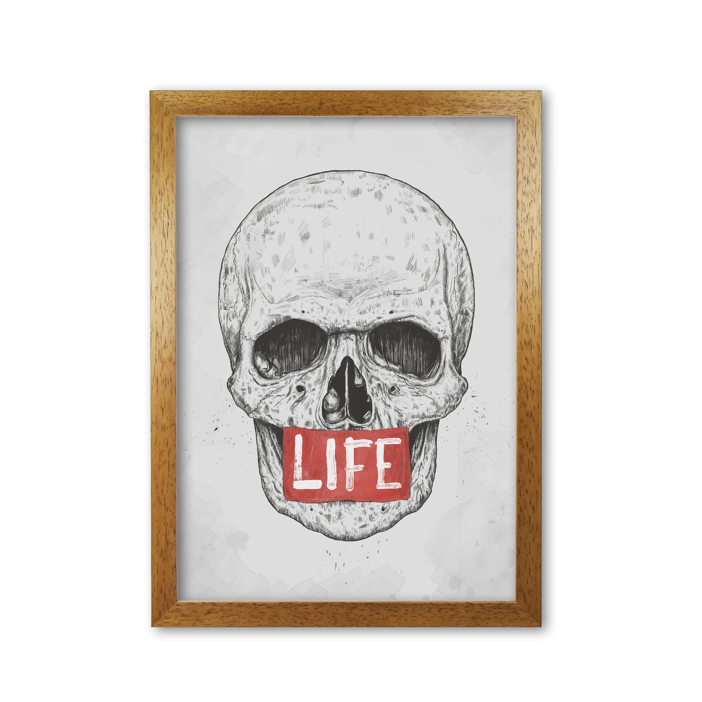 Skull Life Art Print by Balaz Solti Oak Grain