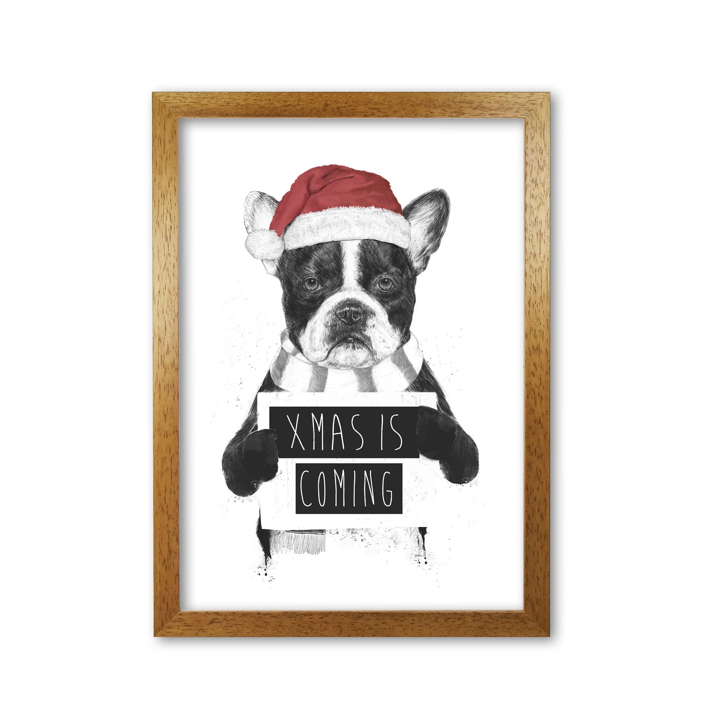 Xmas Is Coming Animal Art Print by Balaz Solti Oak Grain