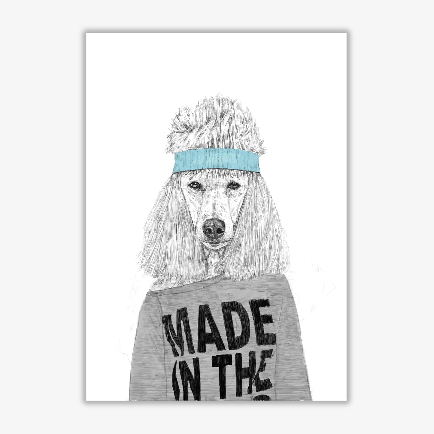 80's Bitch Dog Animal Modern Art Print by Balaz Solti Print Only