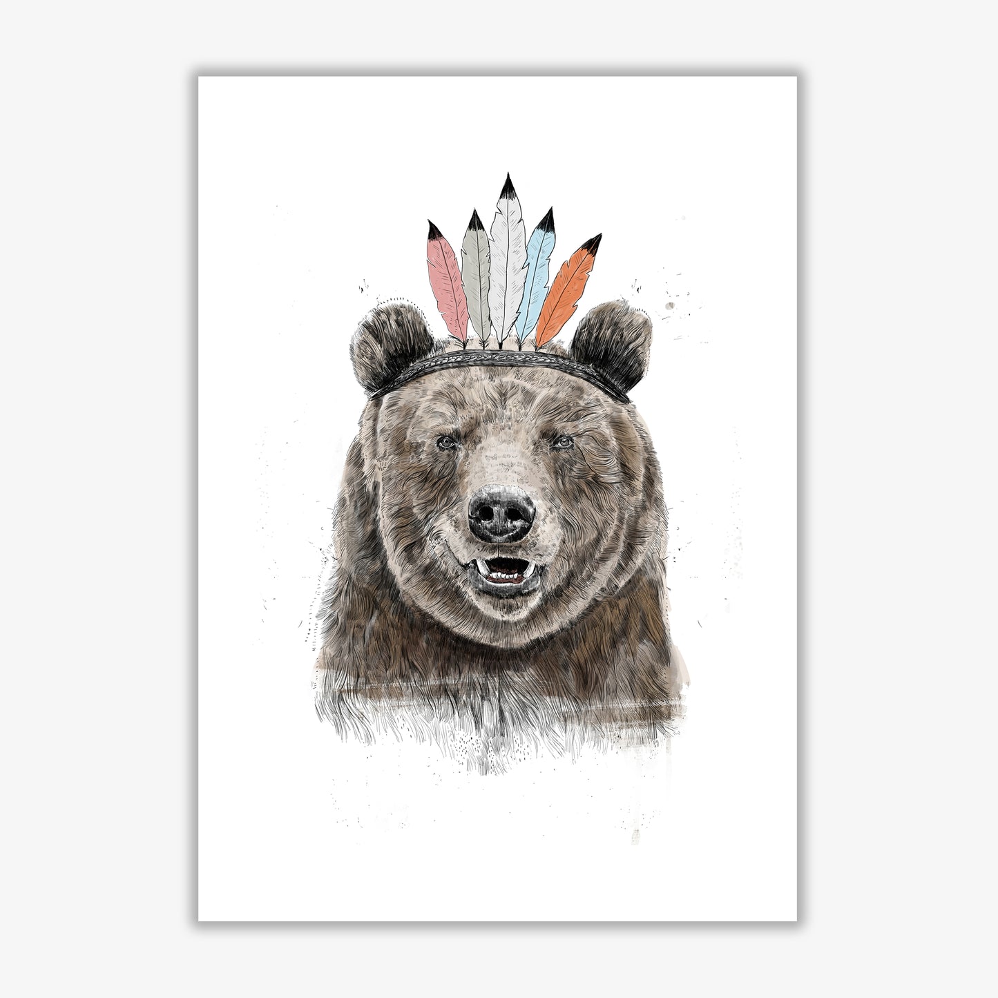 Festival Bear Animal Art Print by Balaz Solti Print Only