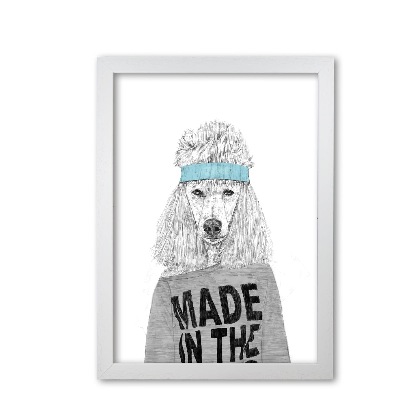 80's Bitch Dog Animal Modern Art Print by Balaz Solti White Grain