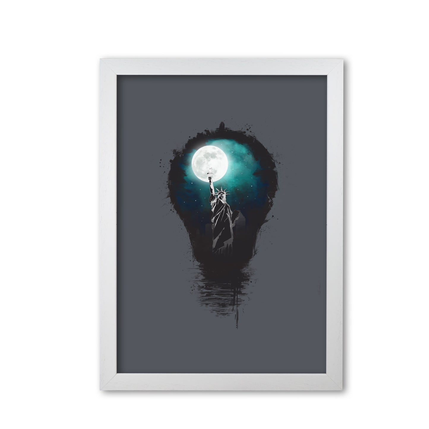 Big City Lights Art Print by Balaz Solti White Grain