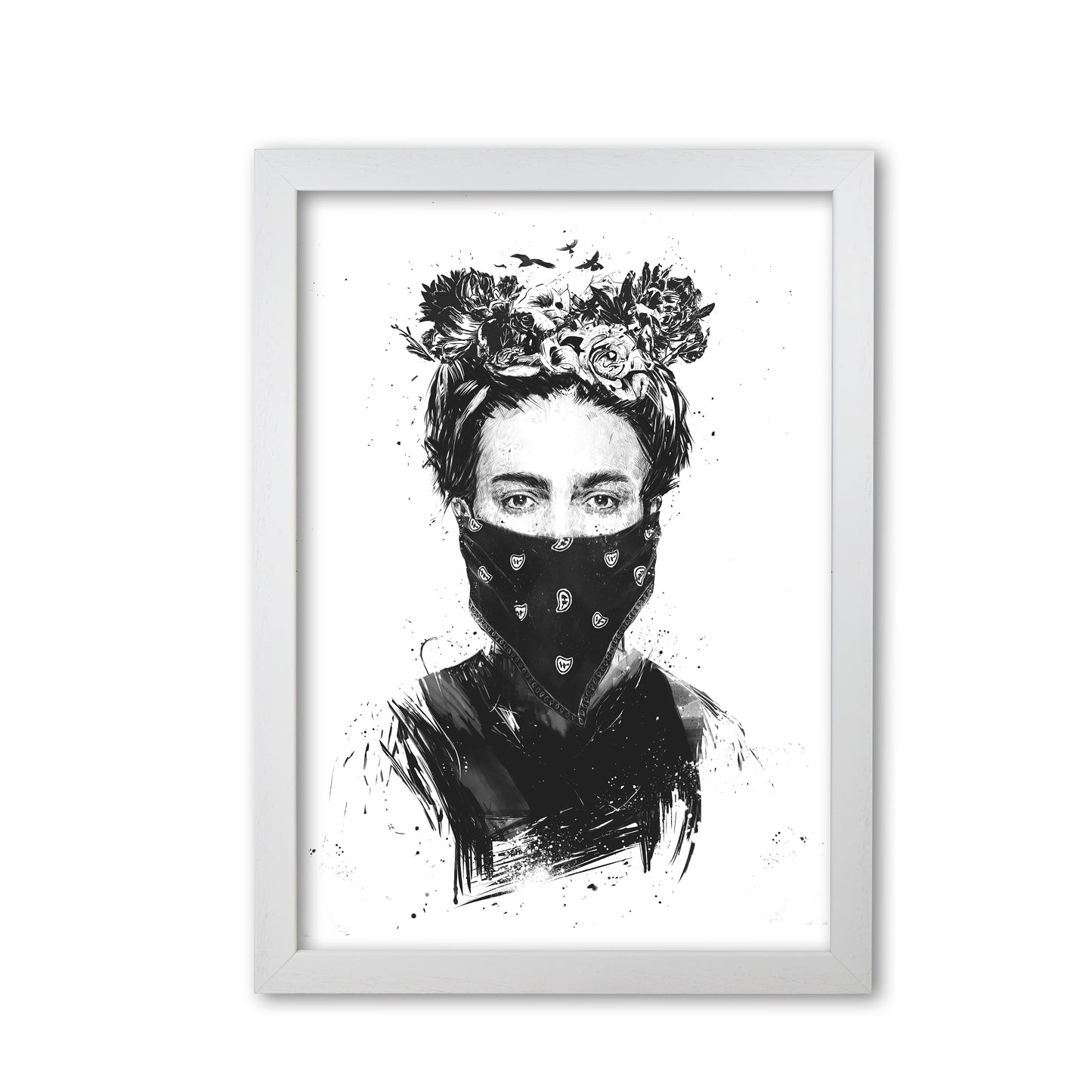 Rebel Girl Art Print by Balaz Solti White Grain