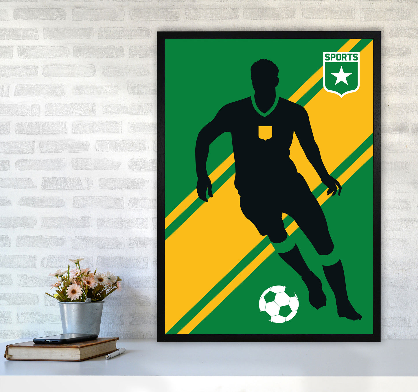 Football Art Print by Bo Lundberg A1 White Frame