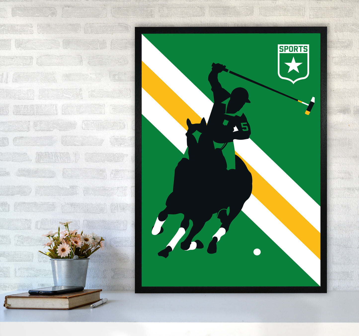 Polo Art Print by Bo Lundberg A1 White Frame
