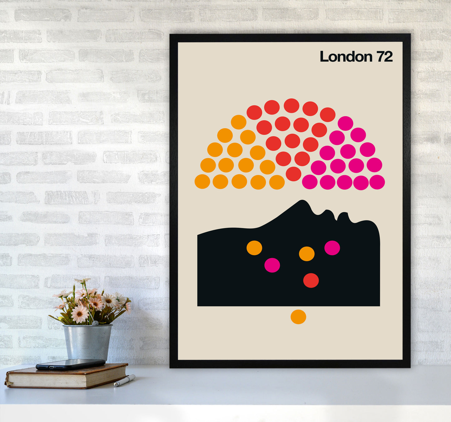 London 72 Art Print by Bo Lundberg A1 White Frame