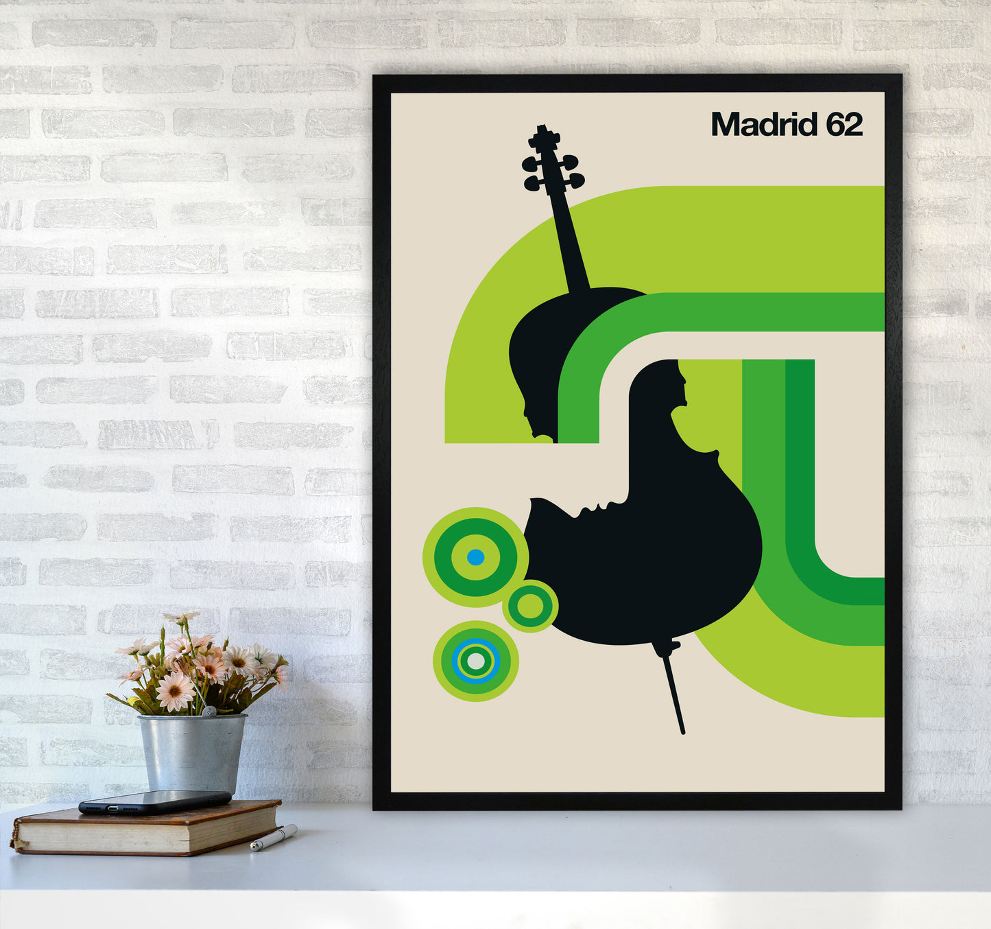 Madrid 62 Art Print by Bo Lundberg A1 White Frame