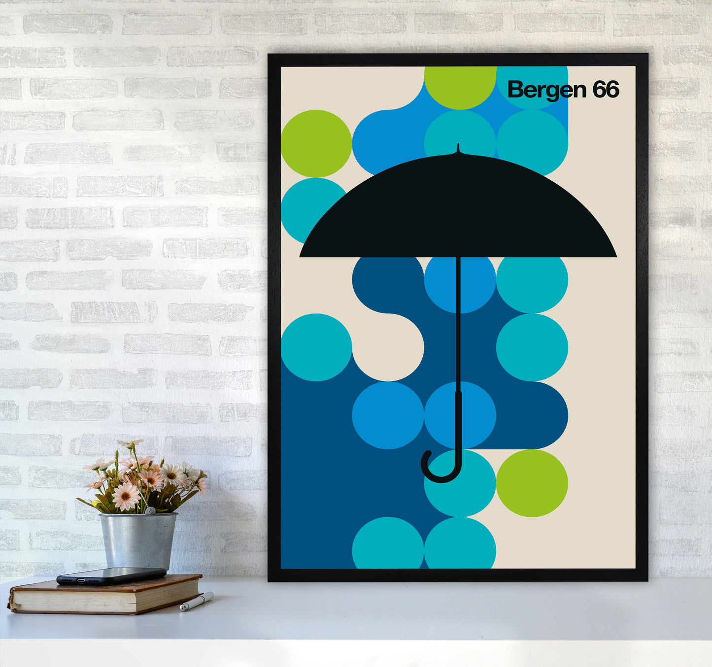 Bergen 66 Art Print by Bo Lundberg A1 White Frame
