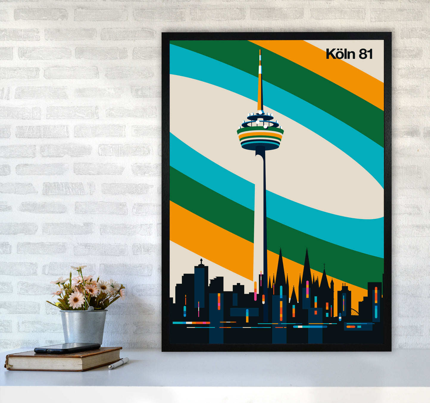 Köln 81 Art Print by Bo Lundberg A1 White Frame