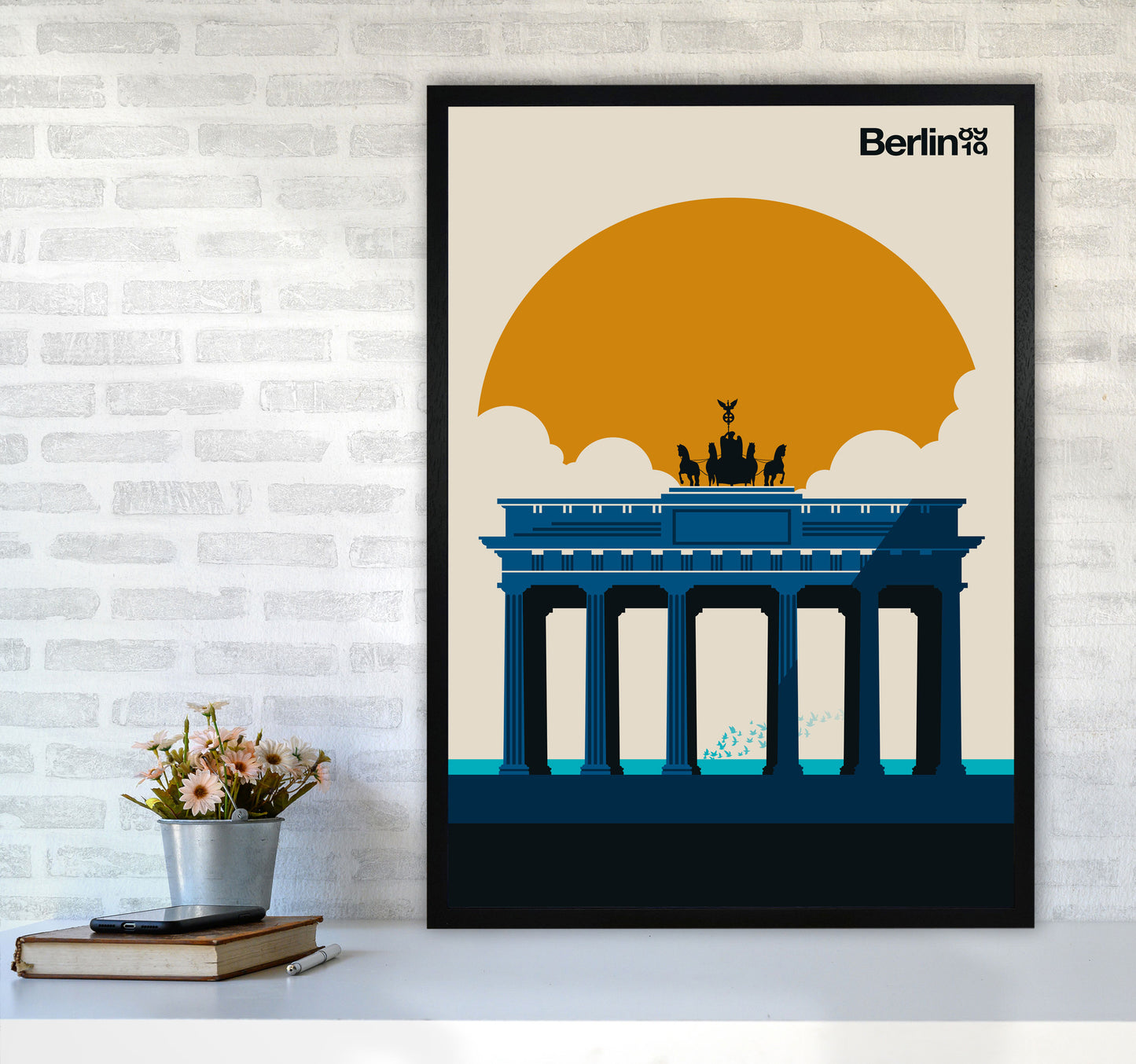 Berlin 89 19 Art Print by Bo Lundberg A1 White Frame