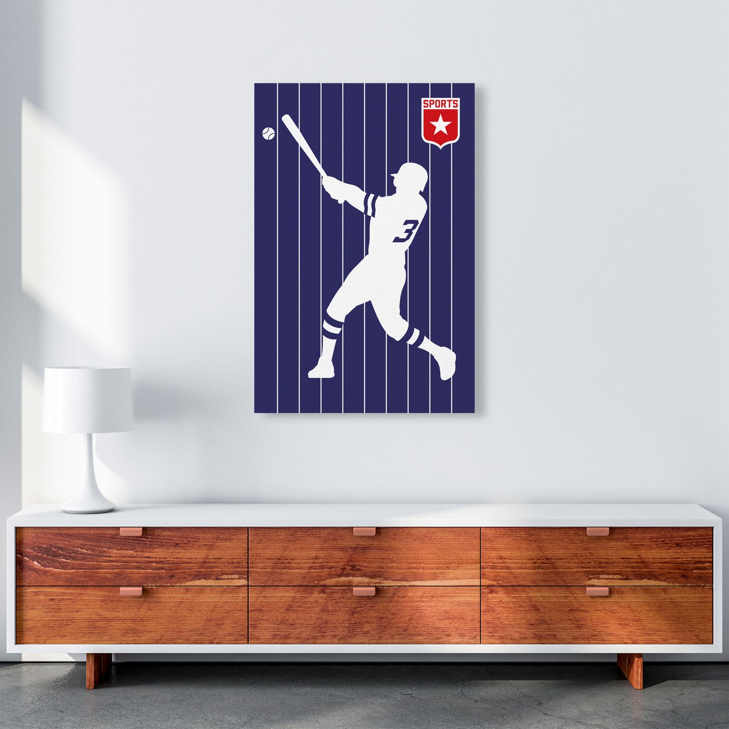 Baseball Art Print by Bo Lundberg A1 Canvas