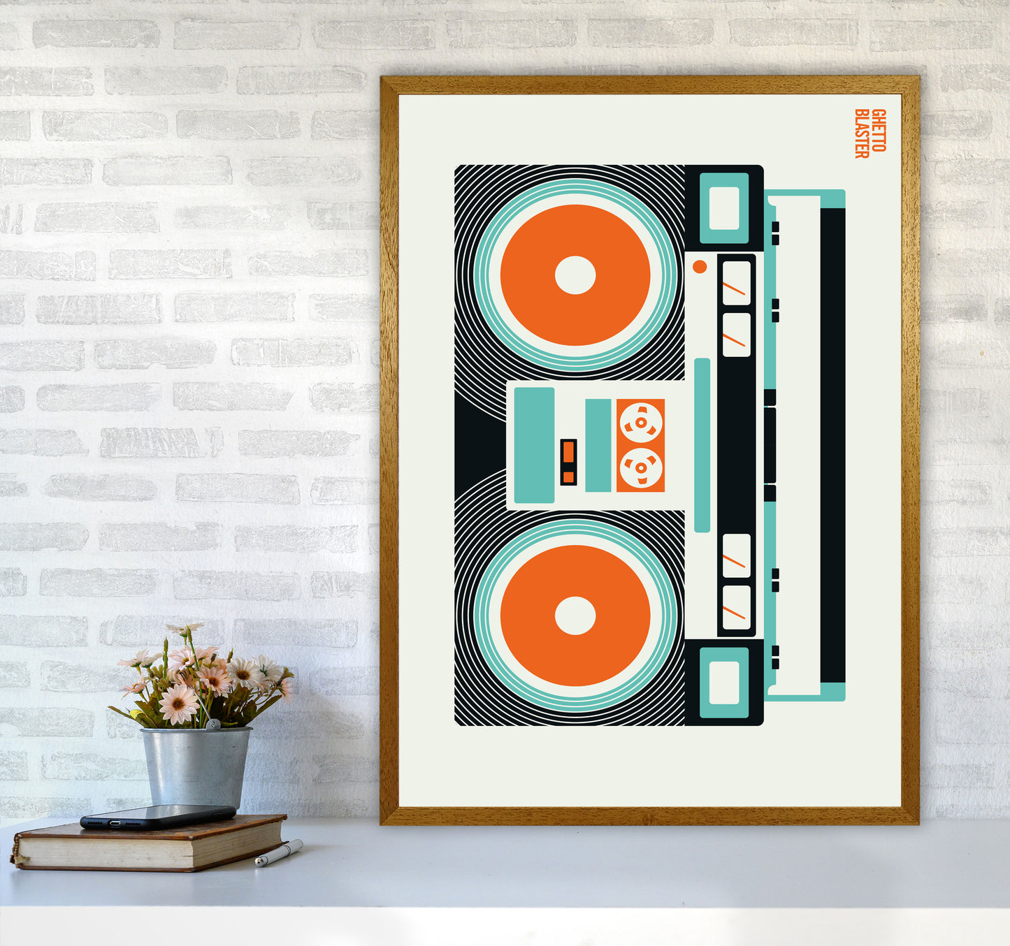 Icons Ghetto Blaster Art Print by Bo Lundberg A1 Print Only