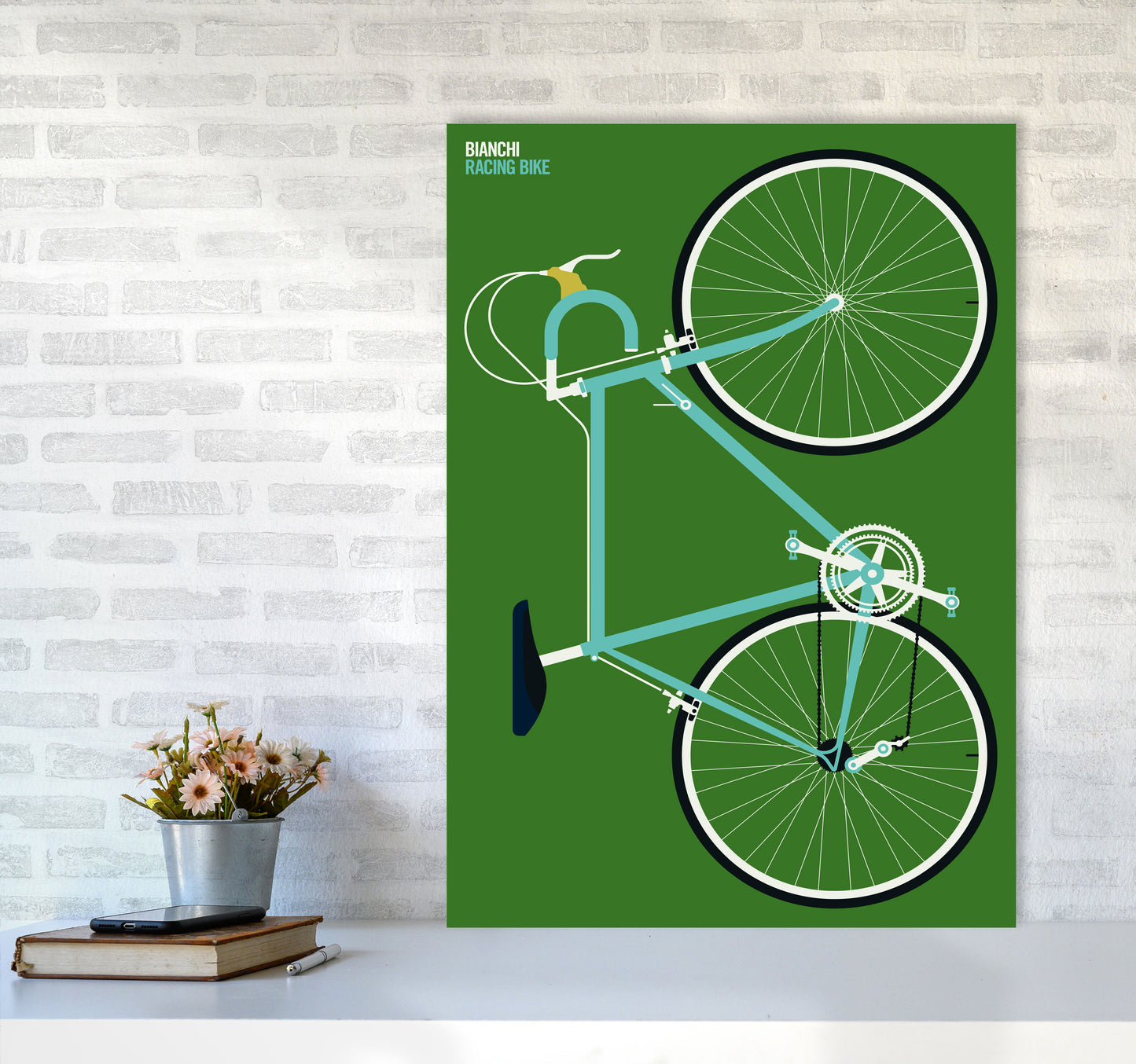Icons Bianchi Full Art Print by Bo Lundberg A1 Black Frame