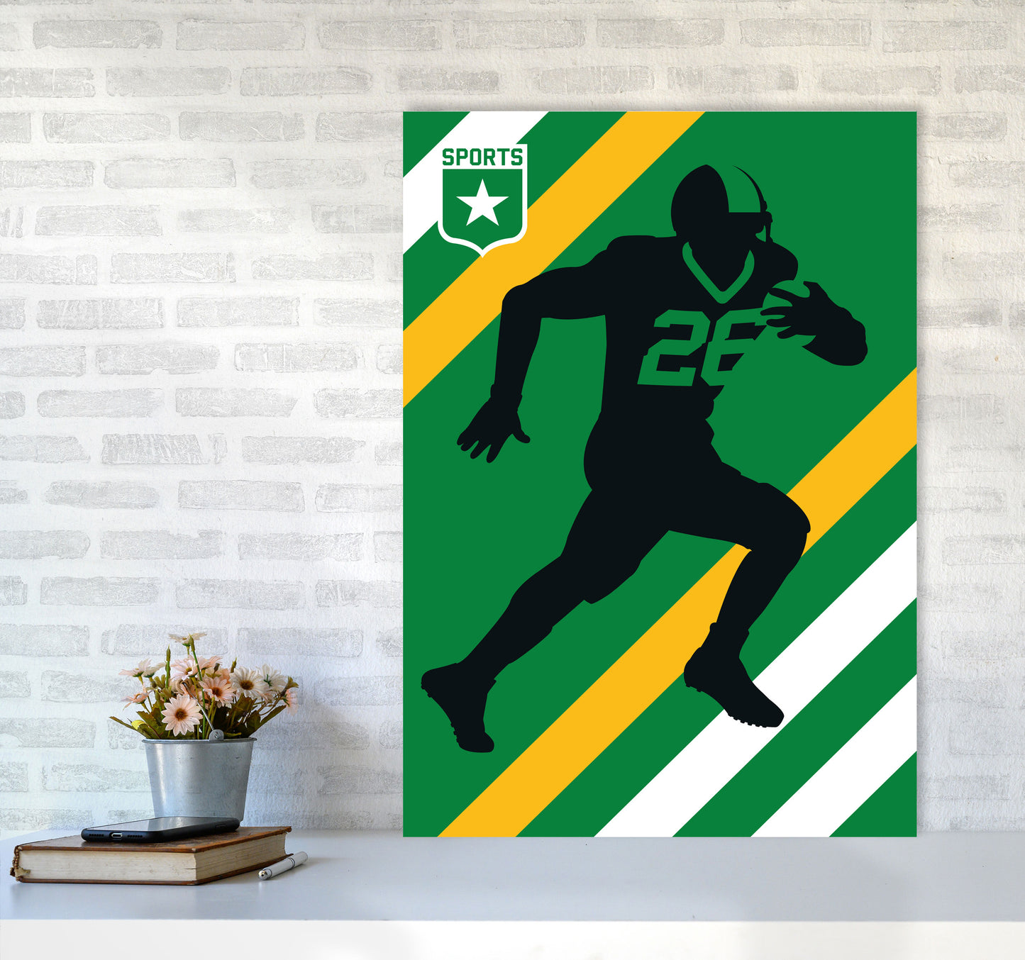 American Football Art Print by Bo Lundberg A1 Black Frame