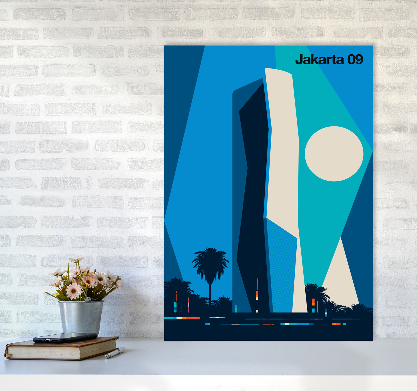 Jakarta 09 Art Print by Bo Lundberg A1 Black Frame