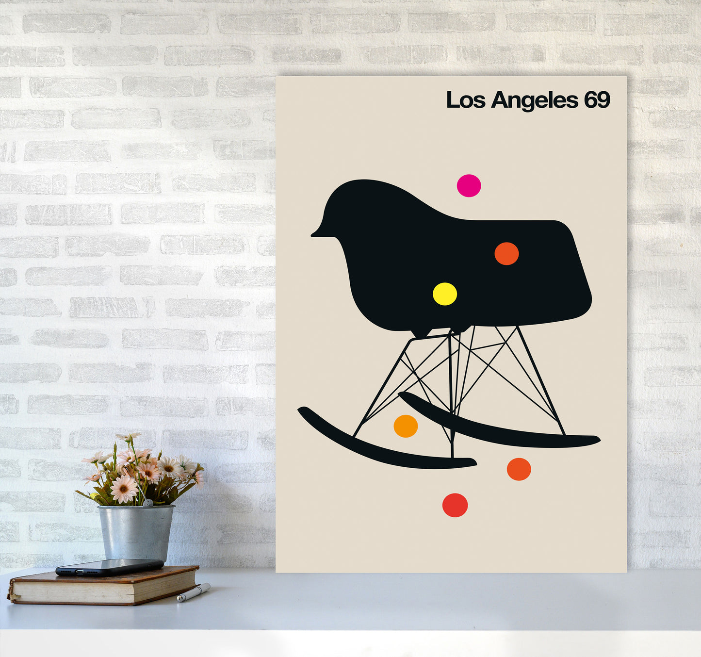 LA 69 Art Print by Bo Lundberg A1 Black Frame