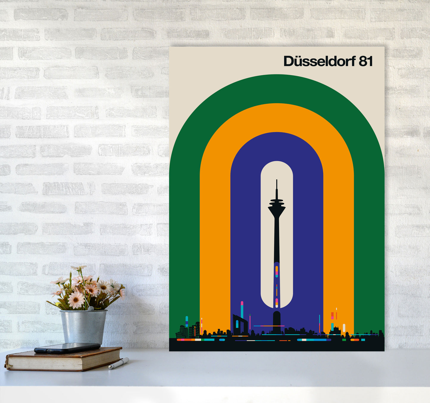 Düsseldorf 81 Art Print by Bo Lundberg A1 Black Frame