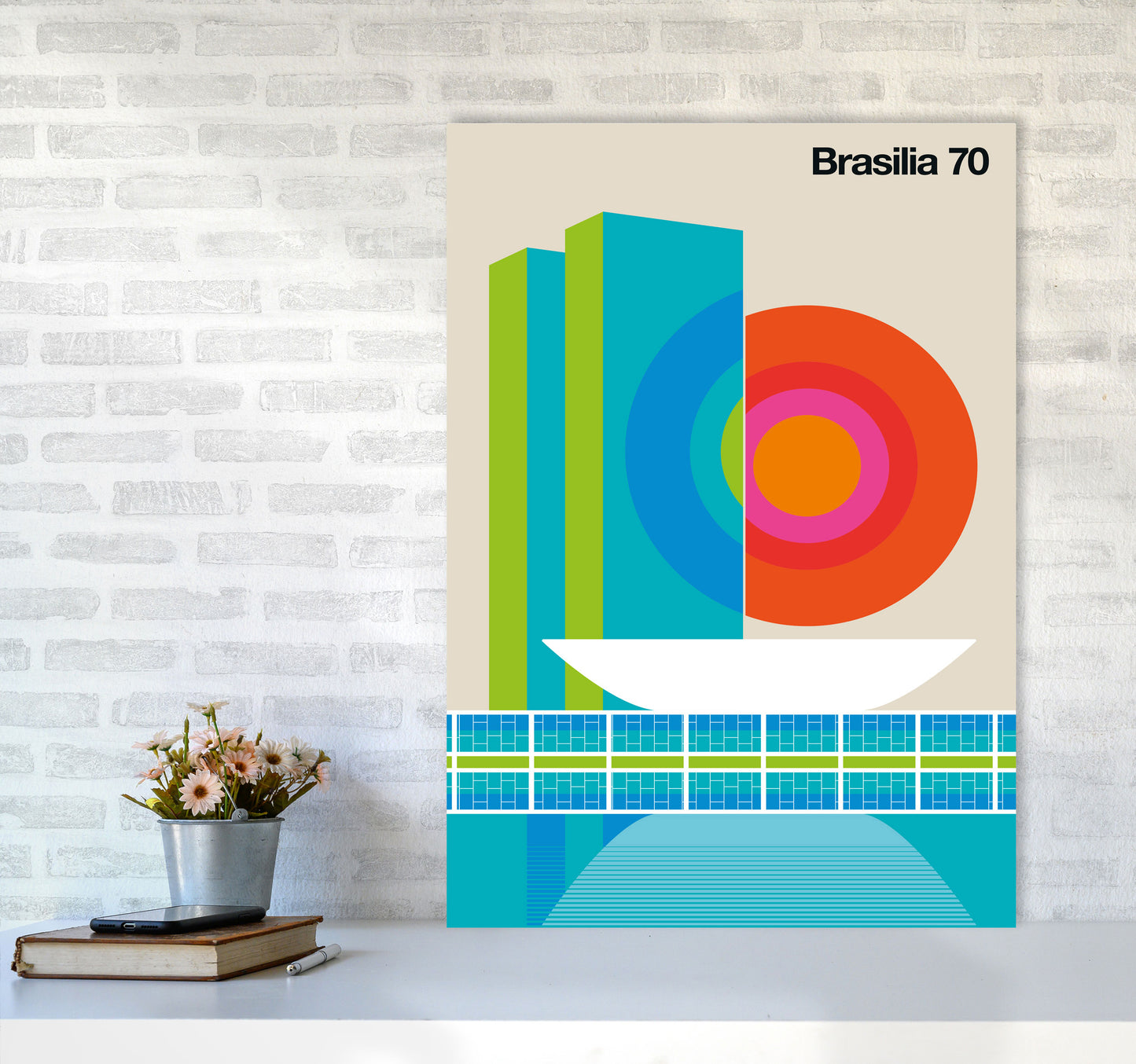 Brasilia 70 Art Print by Bo Lundberg A1 Black Frame
