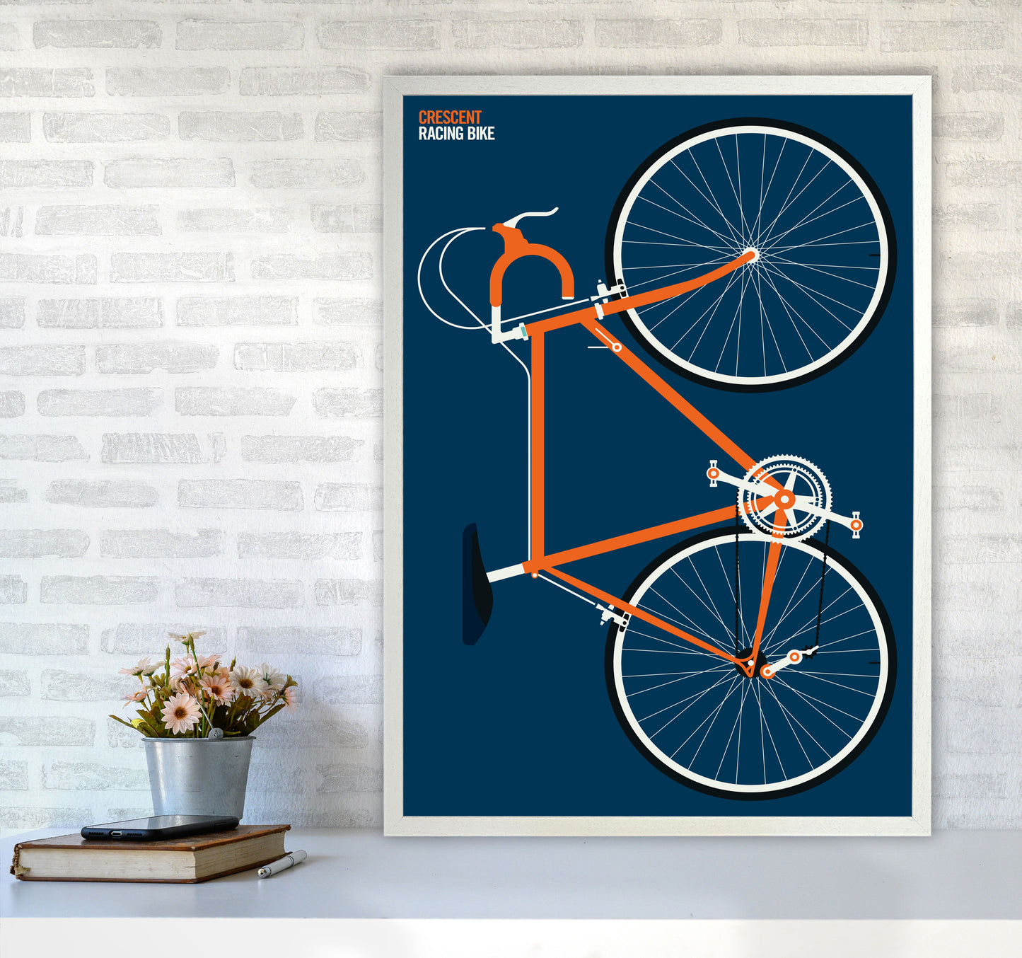 Icons Cresecent Full Art Print by Bo Lundberg A1 Oak Frame