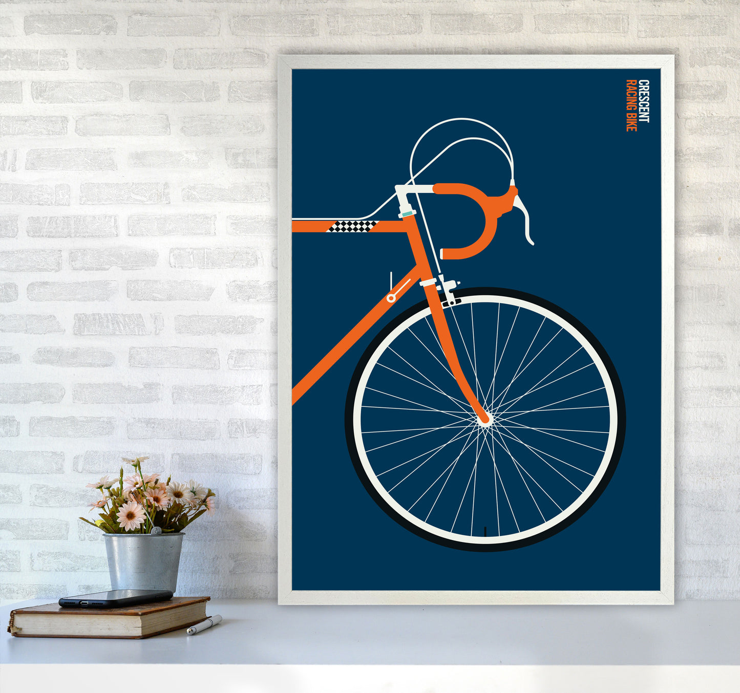 Icons Crescent Front Art Print by Bo Lundberg A1 Oak Frame