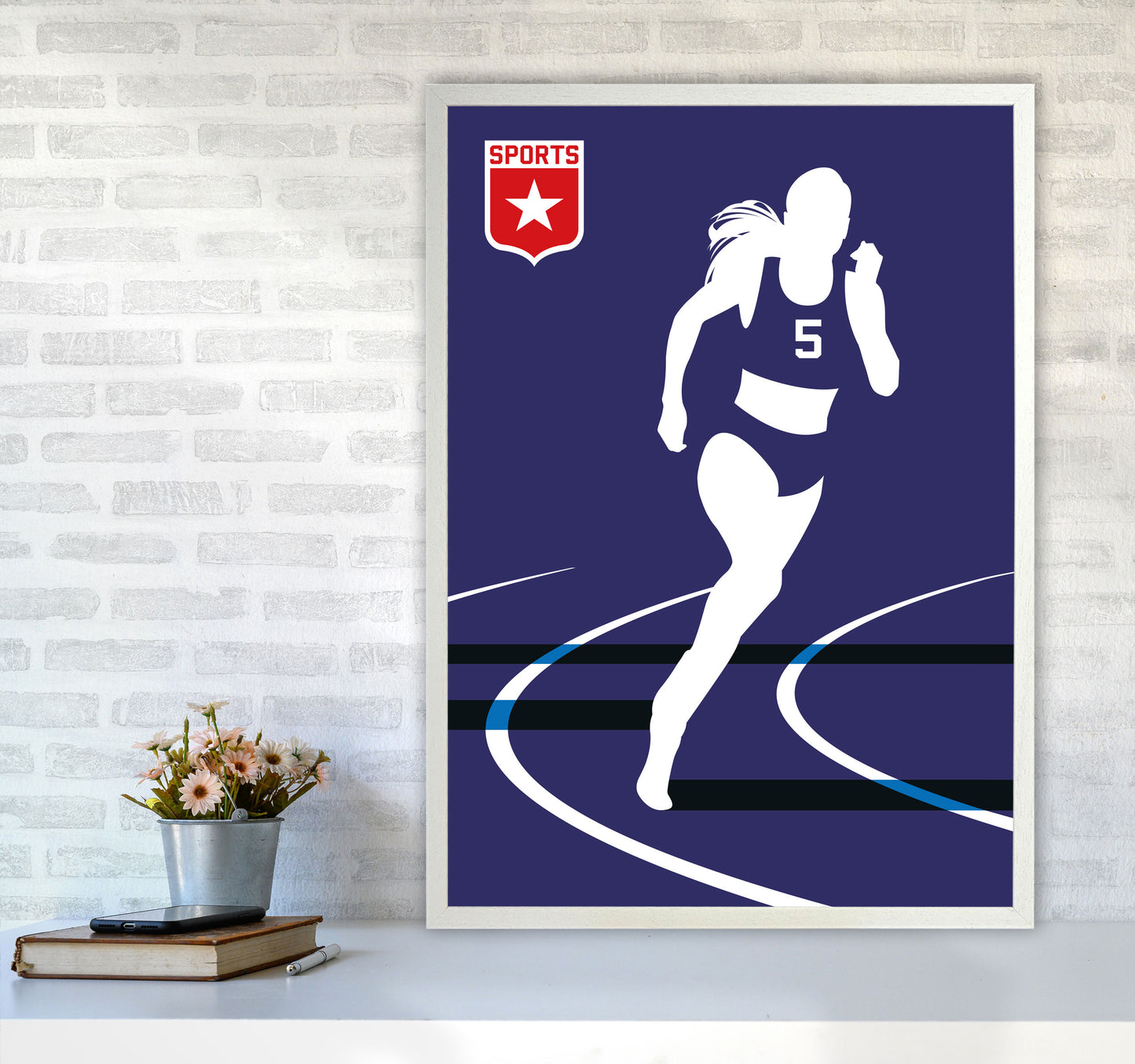 Runner Art Print by Bo Lundberg A1 Oak Frame