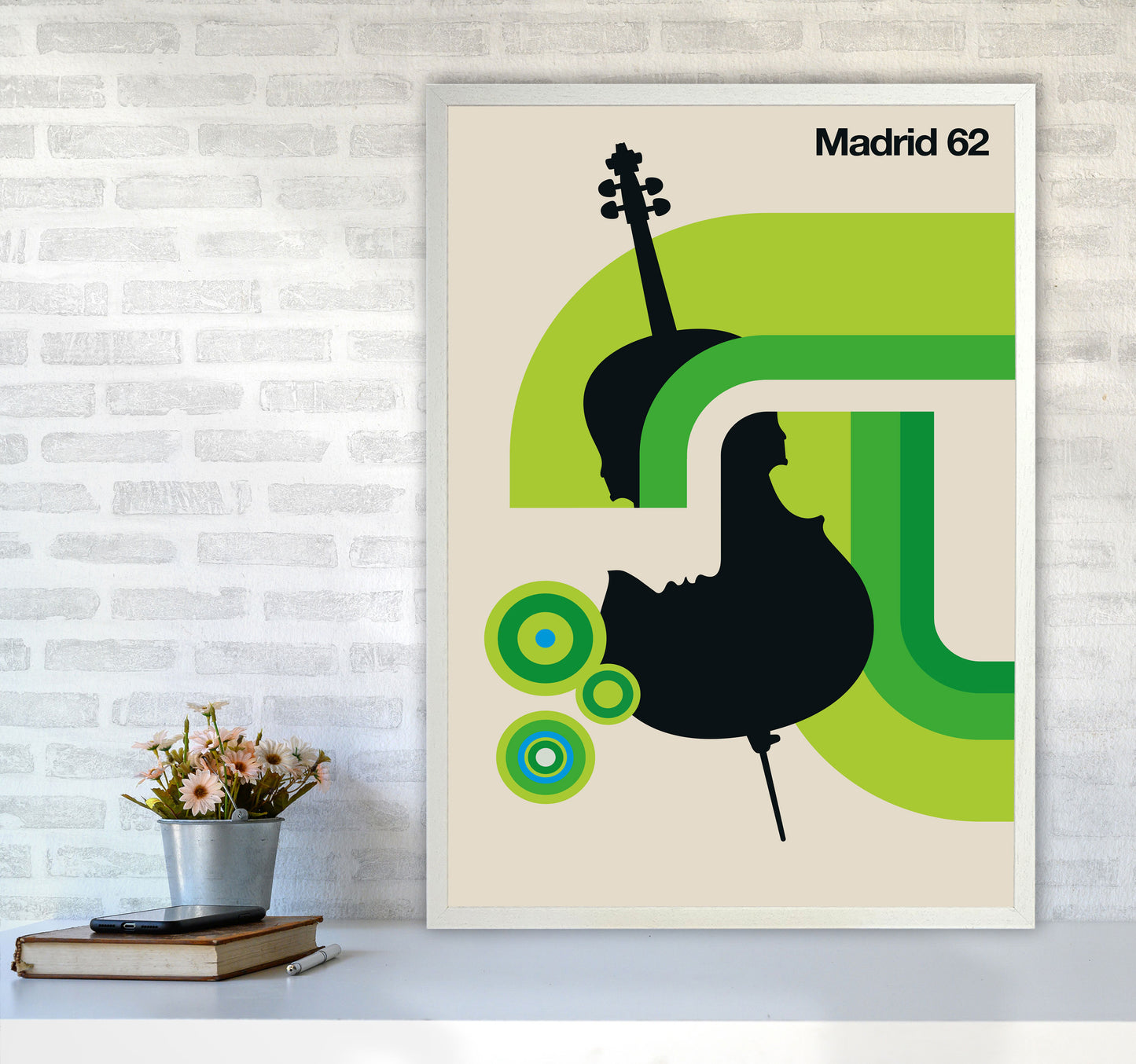Madrid 62 Art Print by Bo Lundberg A1 Oak Frame