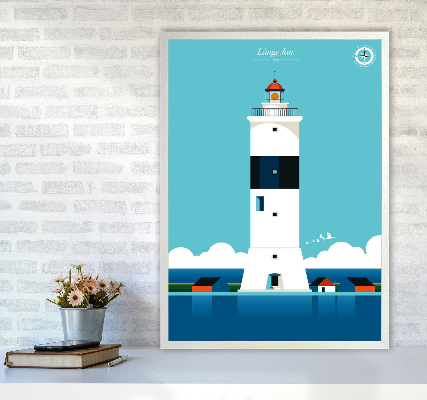 Långe Jan Art Print by Bo Lundberg A1 Oak Frame