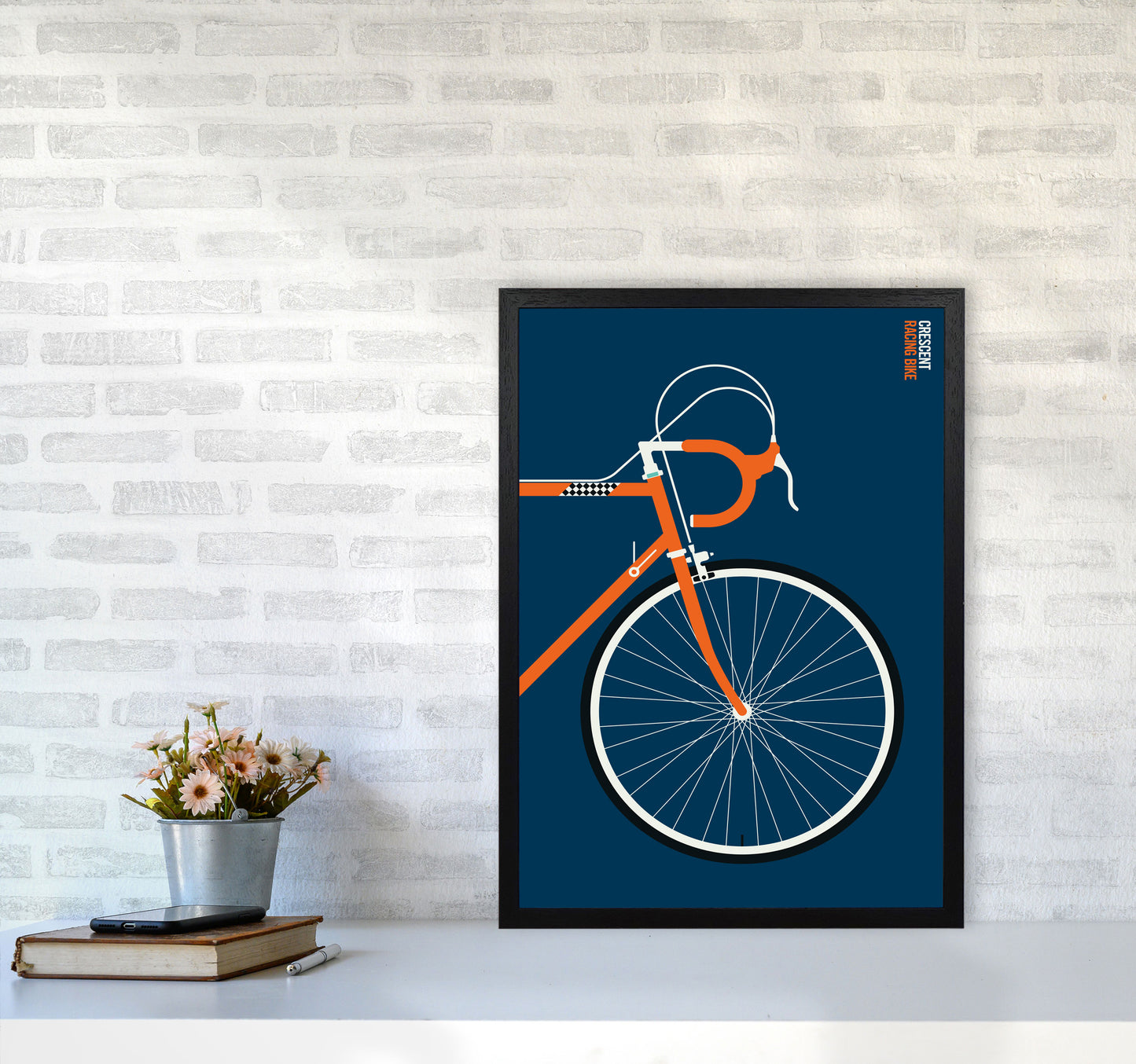 Icons Crescent Front Art Print by Bo Lundberg A2 White Frame