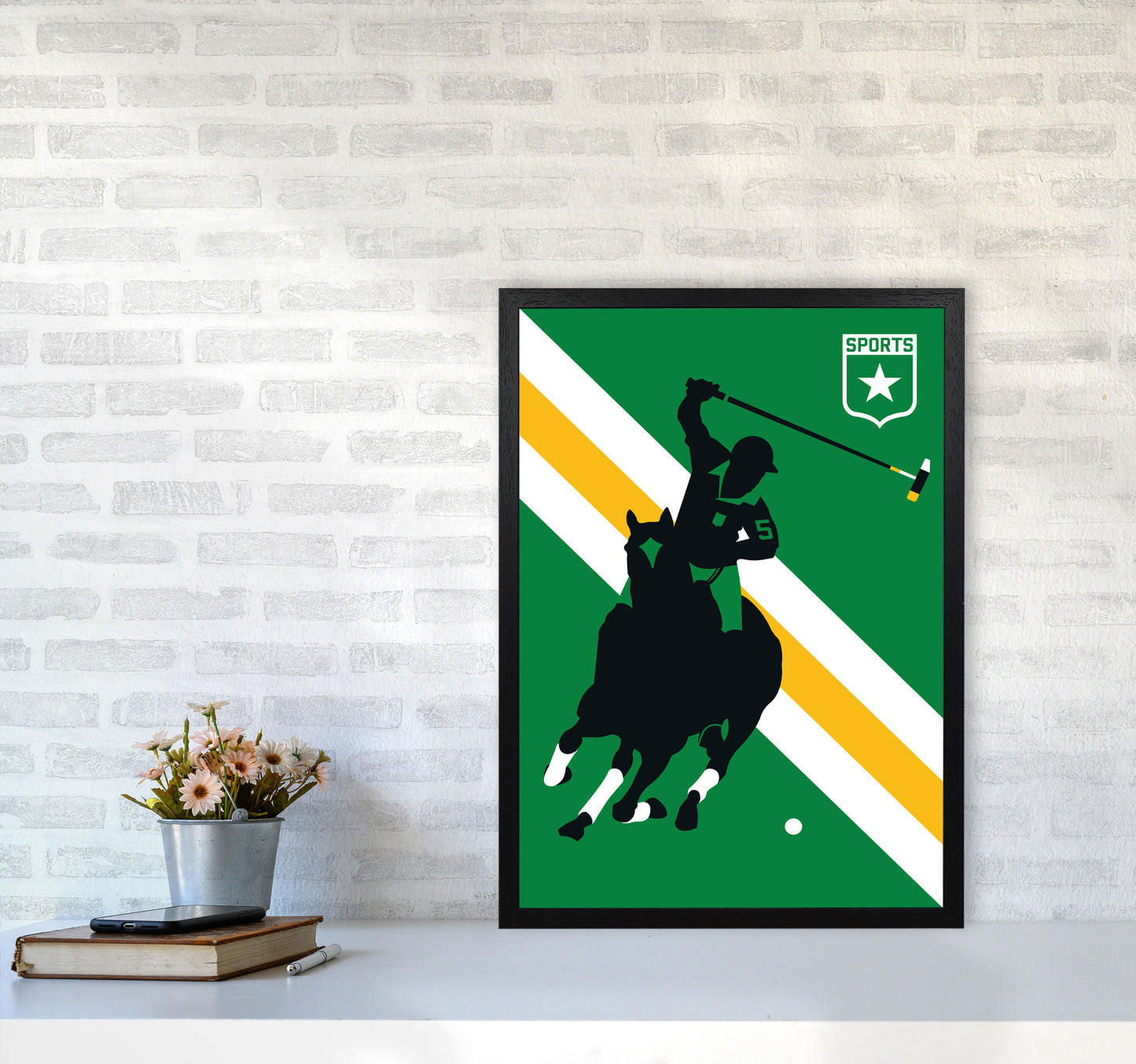Polo Art Print by Bo Lundberg A2 White Frame