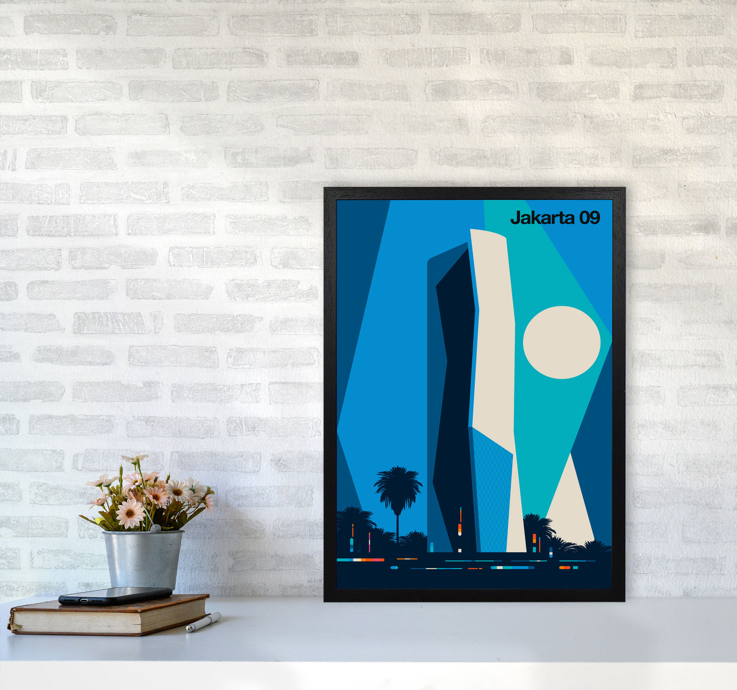 Jakarta 09 Art Print by Bo Lundberg A2 White Frame