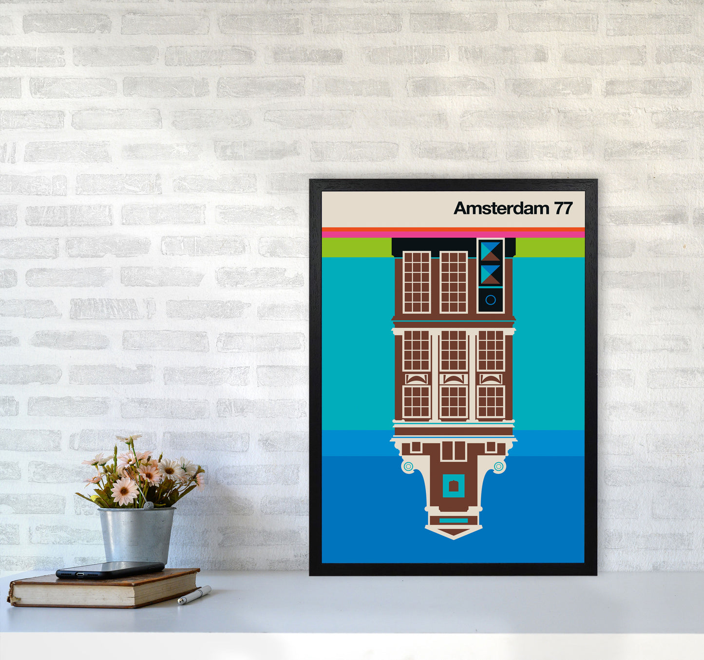 Amsterdam 77 Art Print by Bo Lundberg A2 White Frame