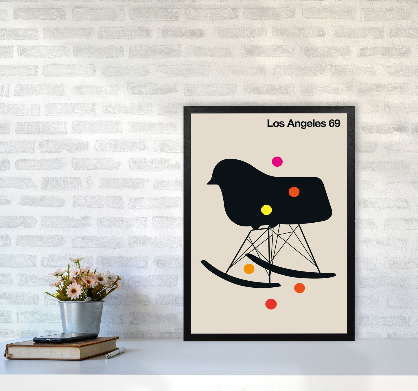 LA 69 Art Print by Bo Lundberg A2 White Frame