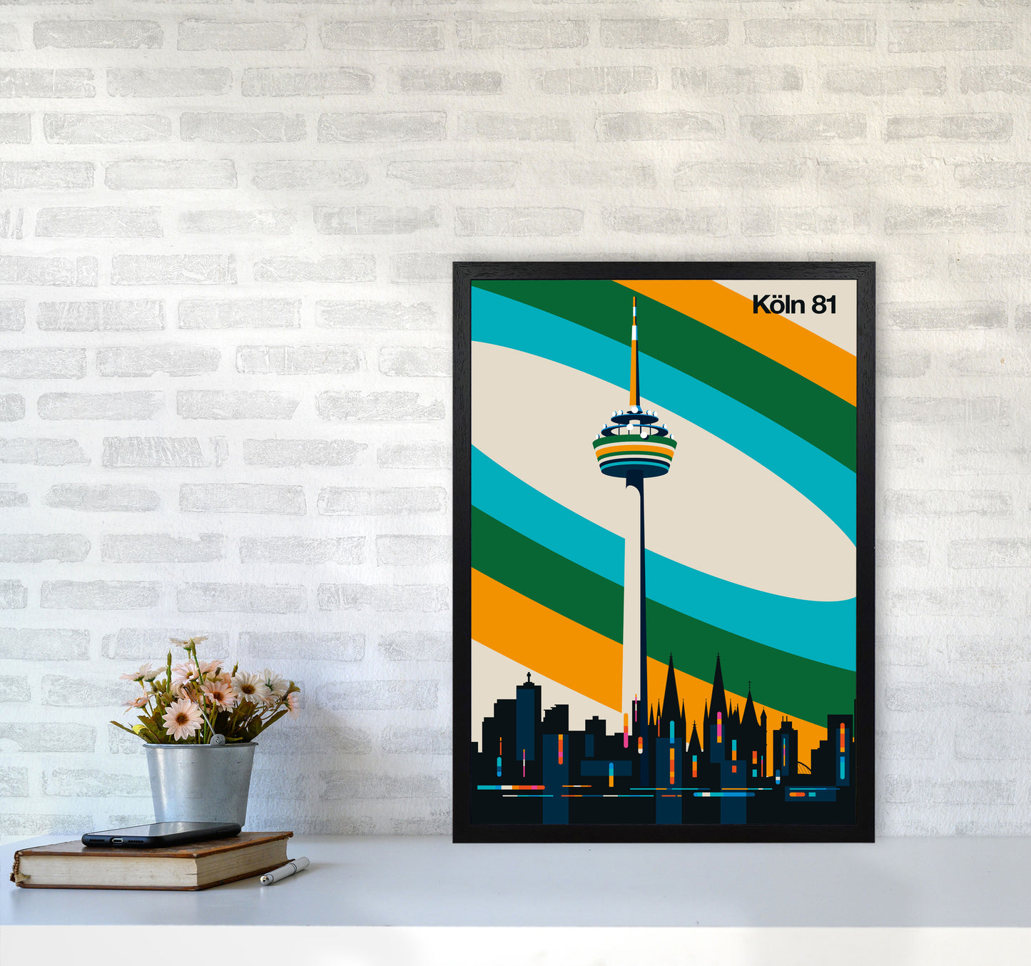 Köln 81 Art Print by Bo Lundberg A2 White Frame