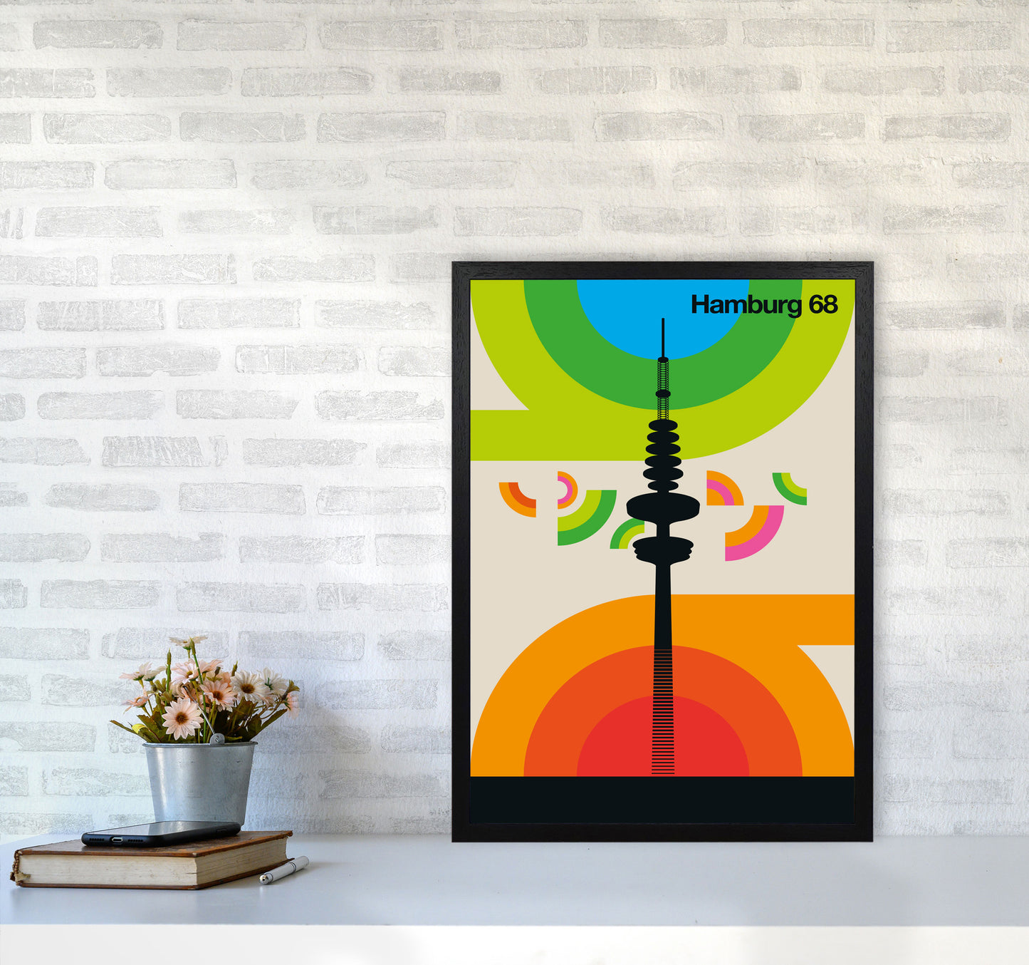 Hamburg 68 Art Print by Bo Lundberg A2 White Frame