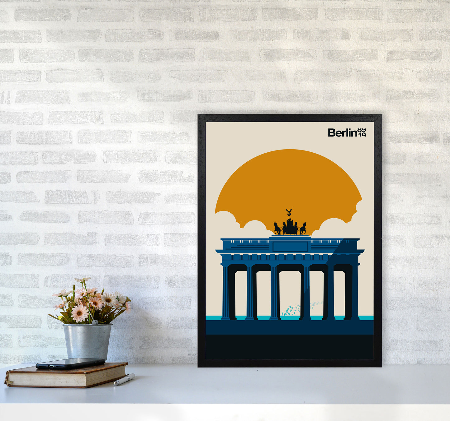 Berlin 89 19 Art Print by Bo Lundberg A2 White Frame