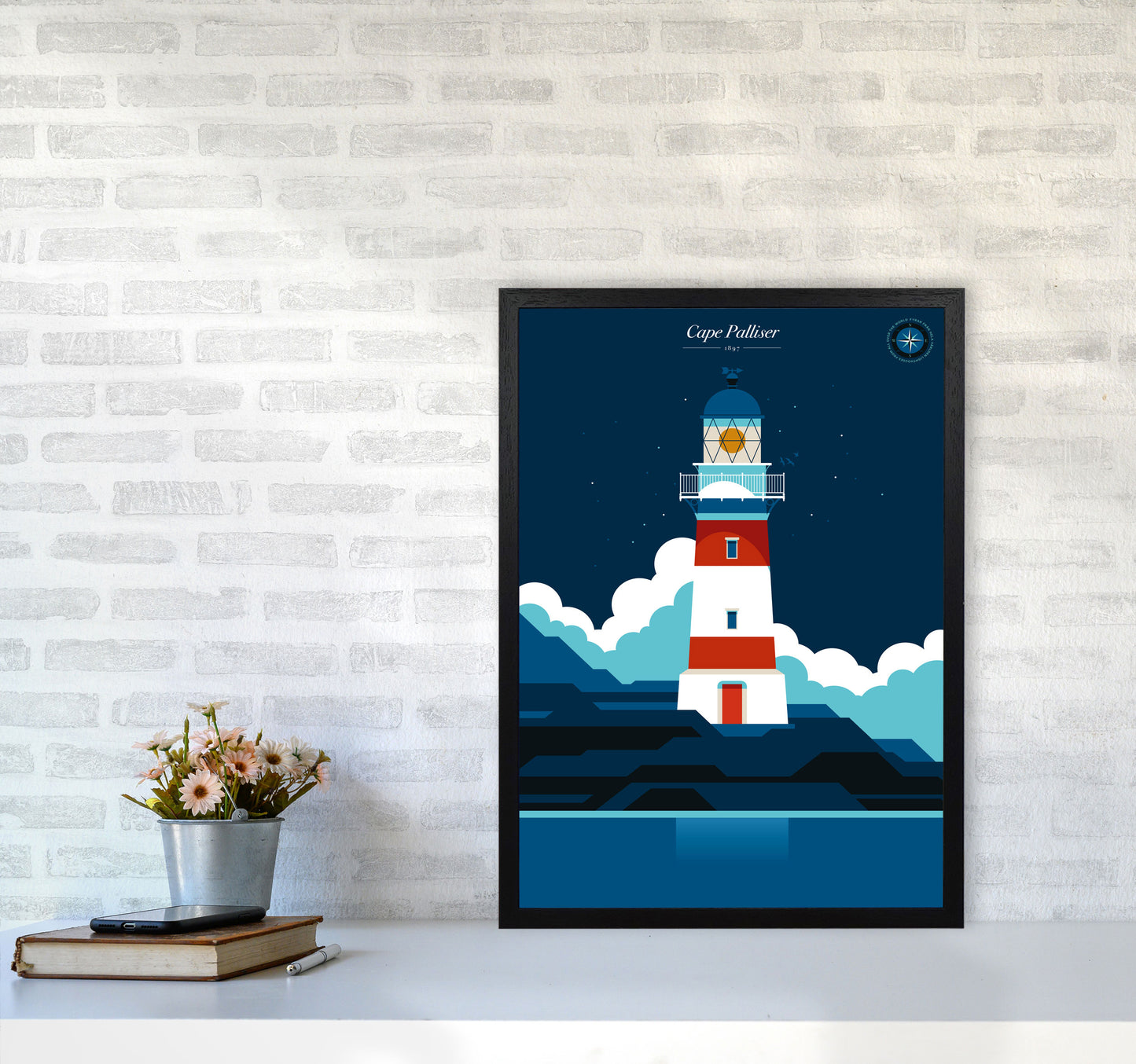 Cape Palliser Art Print by Bo Lundberg A2 White Frame