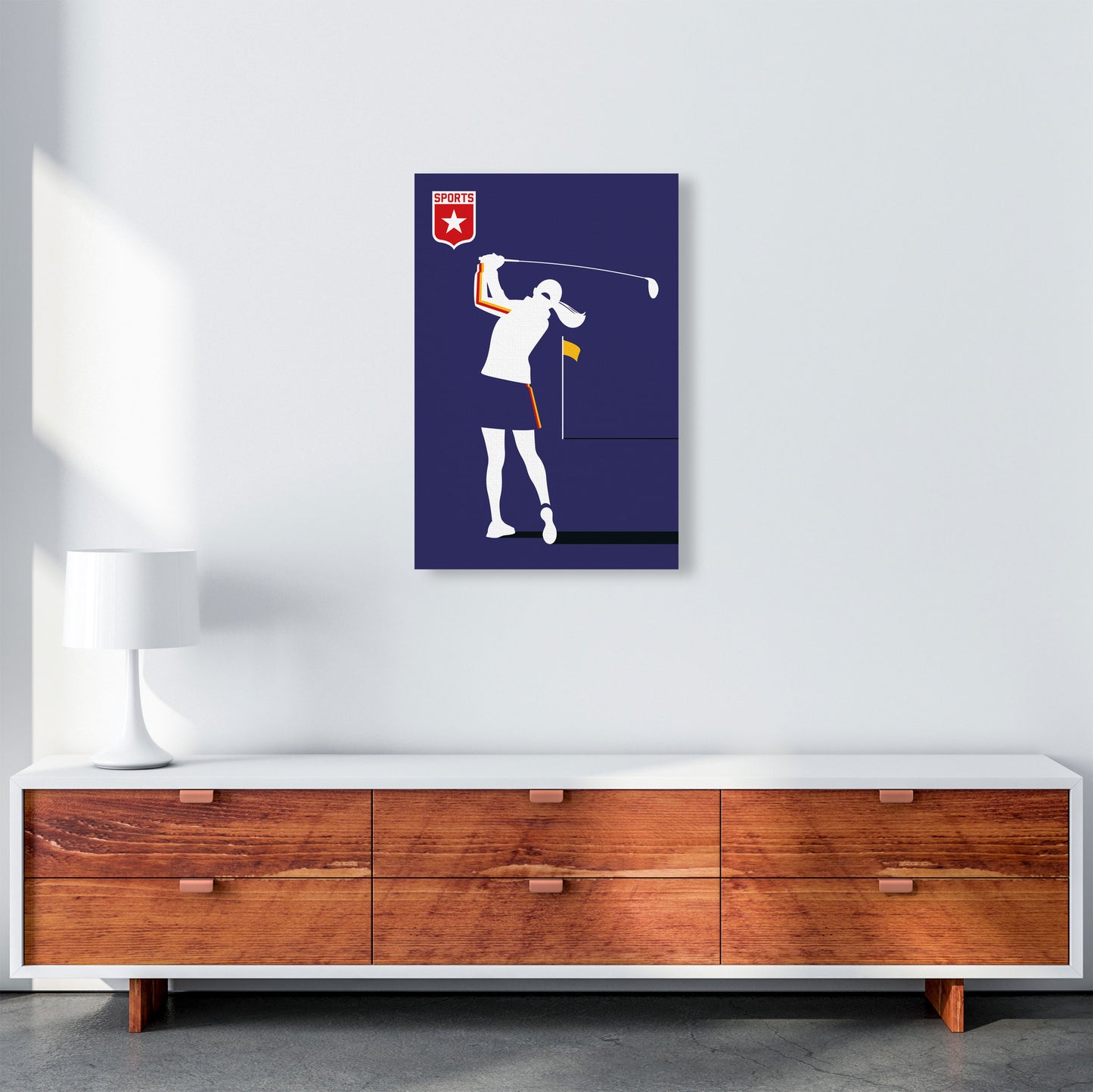 Golf Blue Art Print by Bo Lundberg A2 Canvas