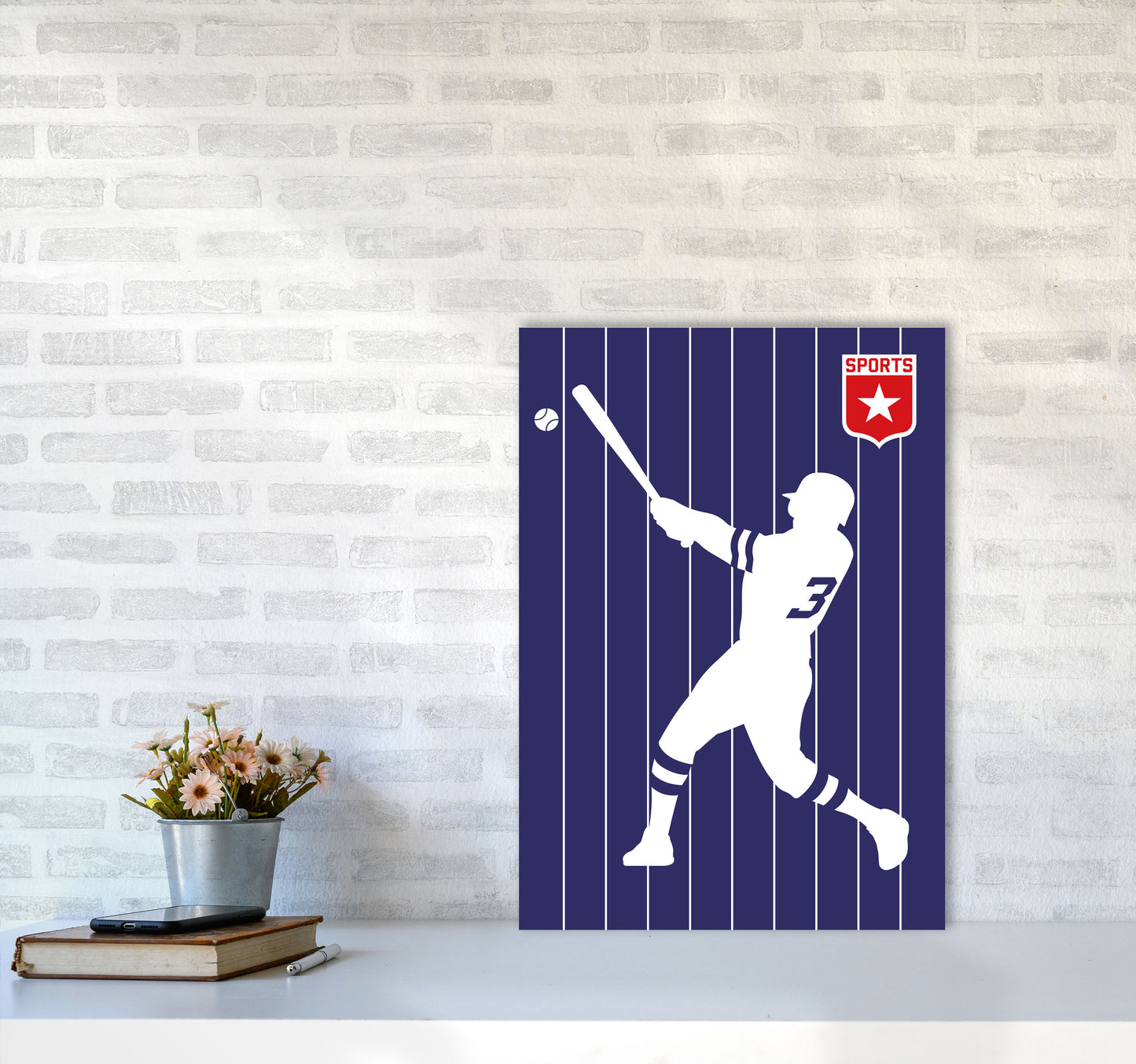 Baseball Art Print by Bo Lundberg A2 Black Frame
