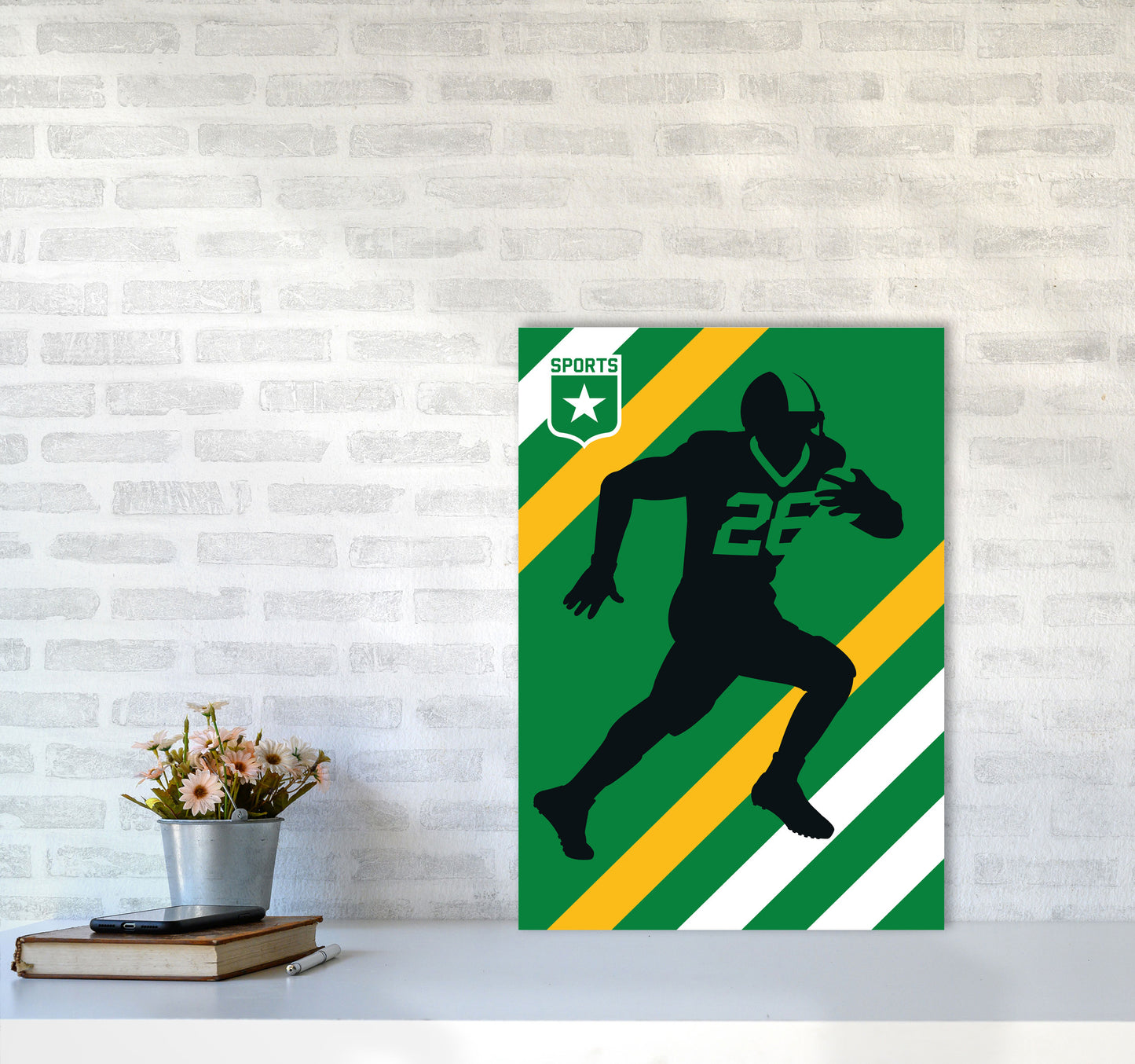 American Football Art Print by Bo Lundberg A2 Black Frame