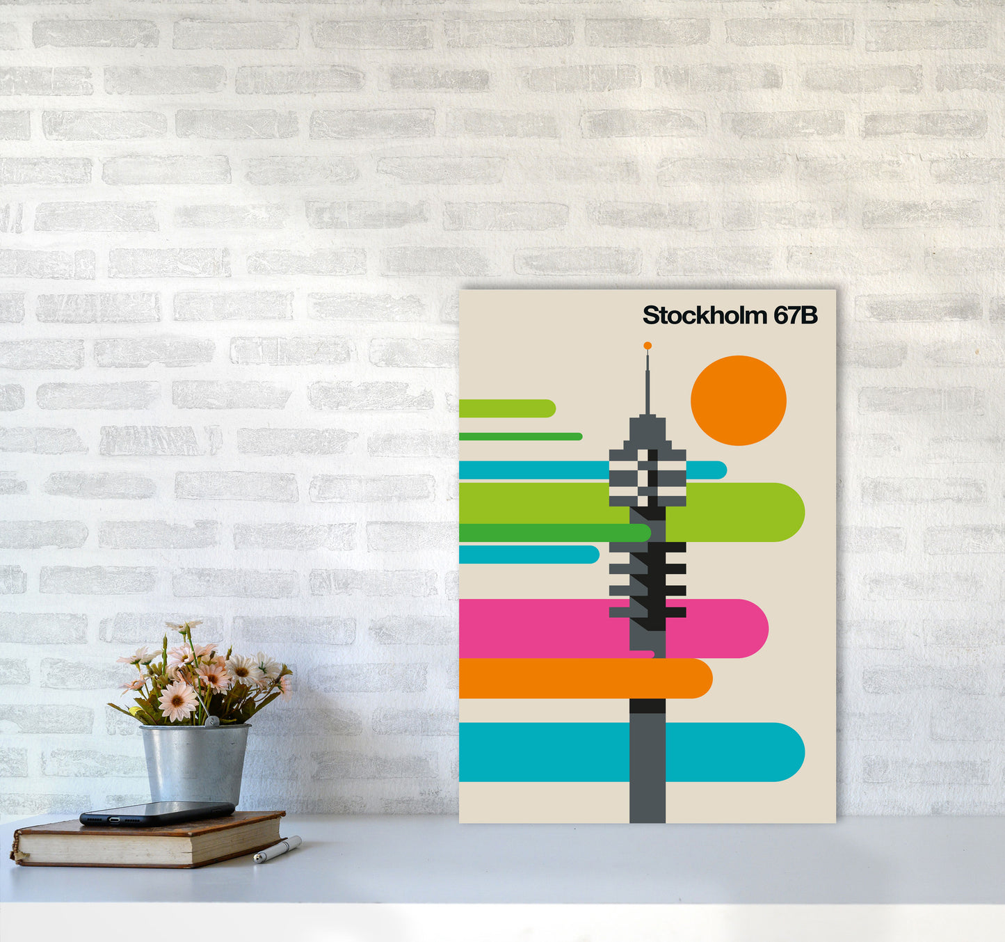 Stockholm 67B Art Print by Bo Lundberg A2 Black Frame