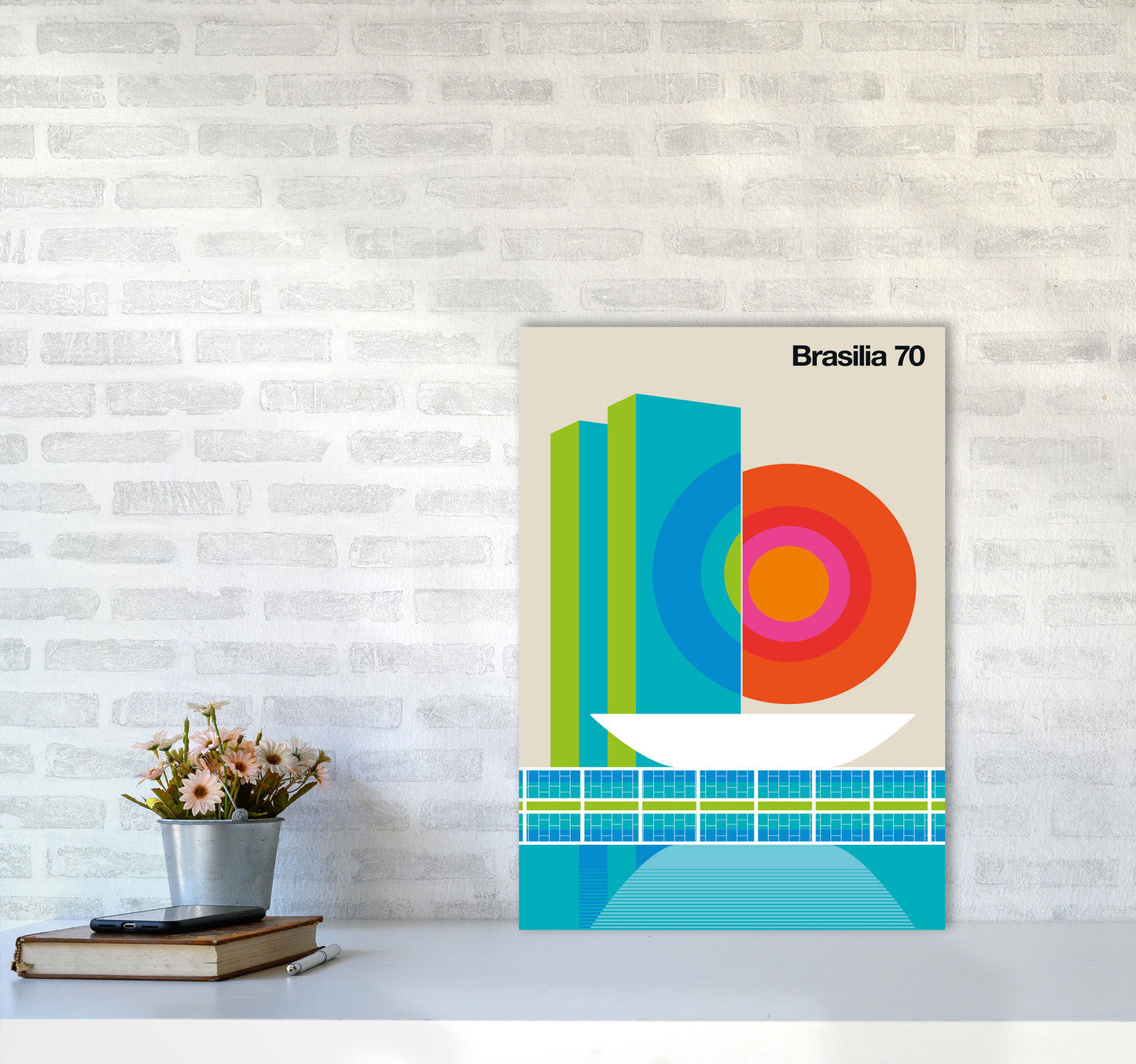 Brasilia 70 Art Print by Bo Lundberg A2 Black Frame