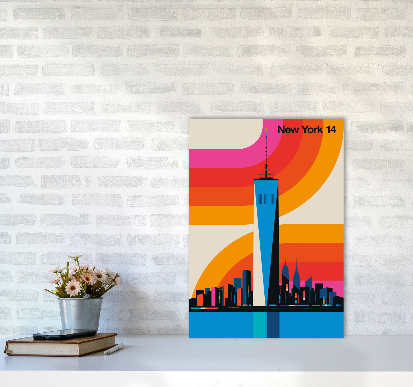 New York 14 Art Print by Bo Lundberg A2 Black Frame